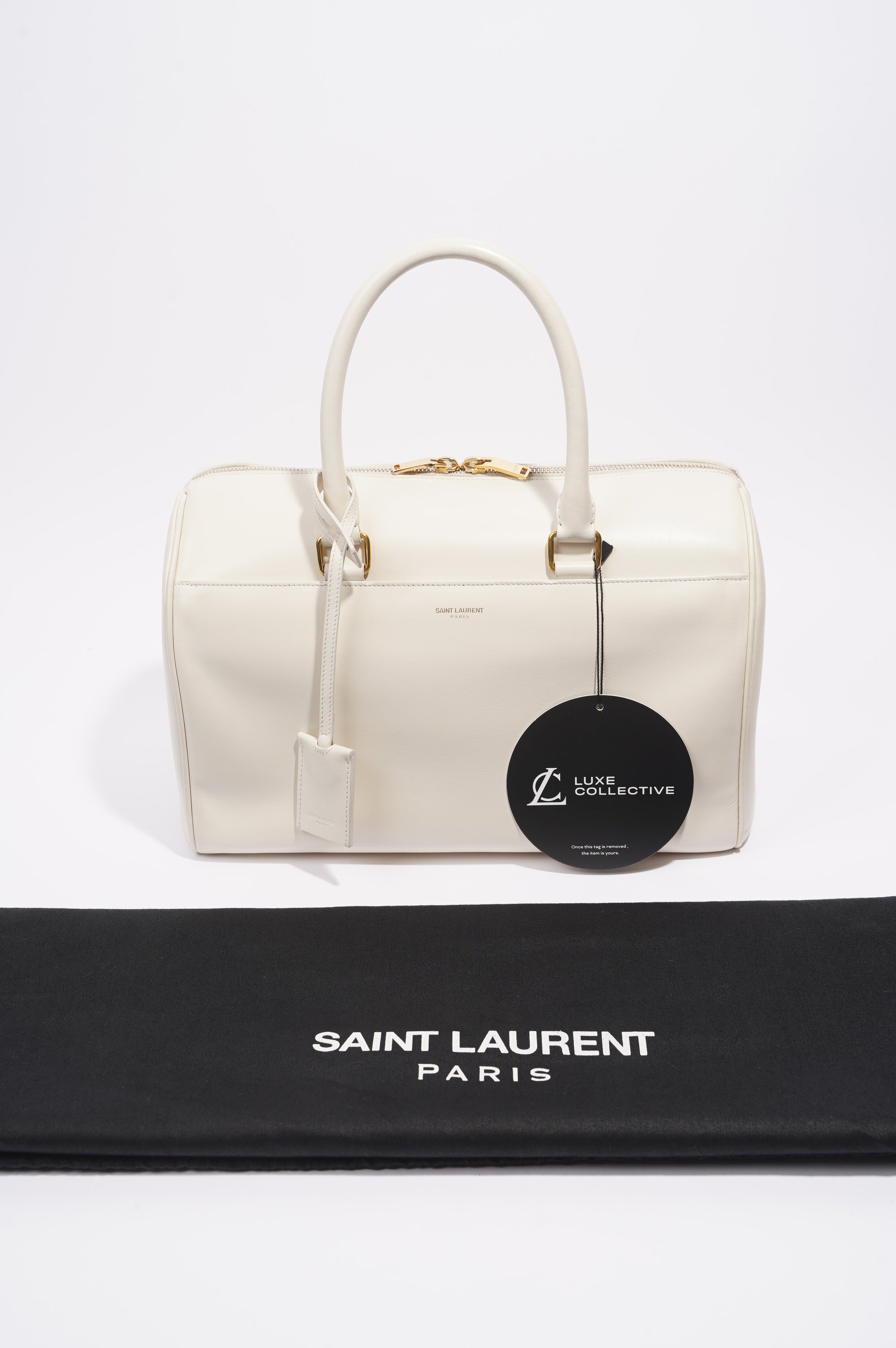 Saint Laurent Duffle Bag White Leather Small