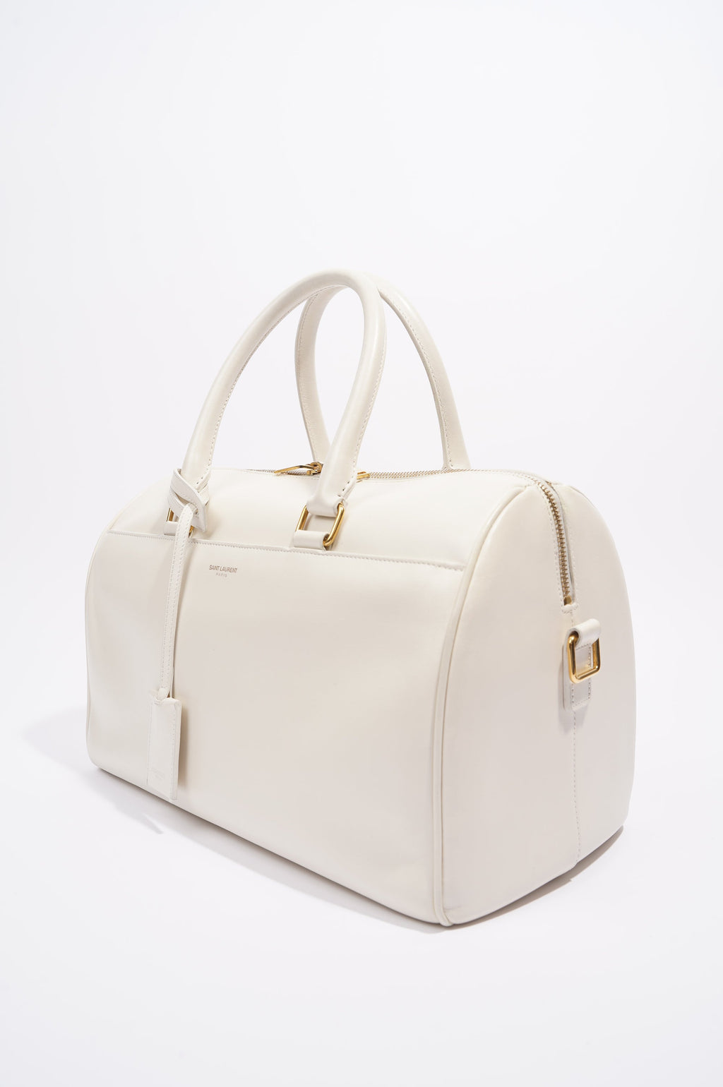 Saint Laurent Duffle Bag White Leather Small