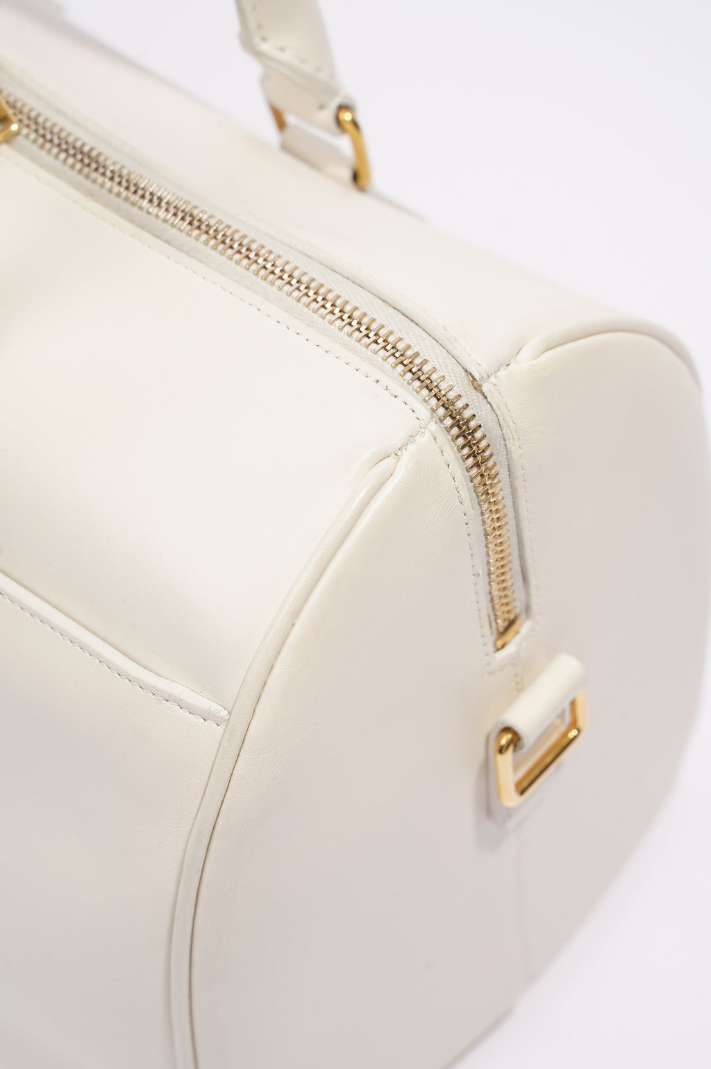 Saint Laurent Duffle Bag White Leather Small