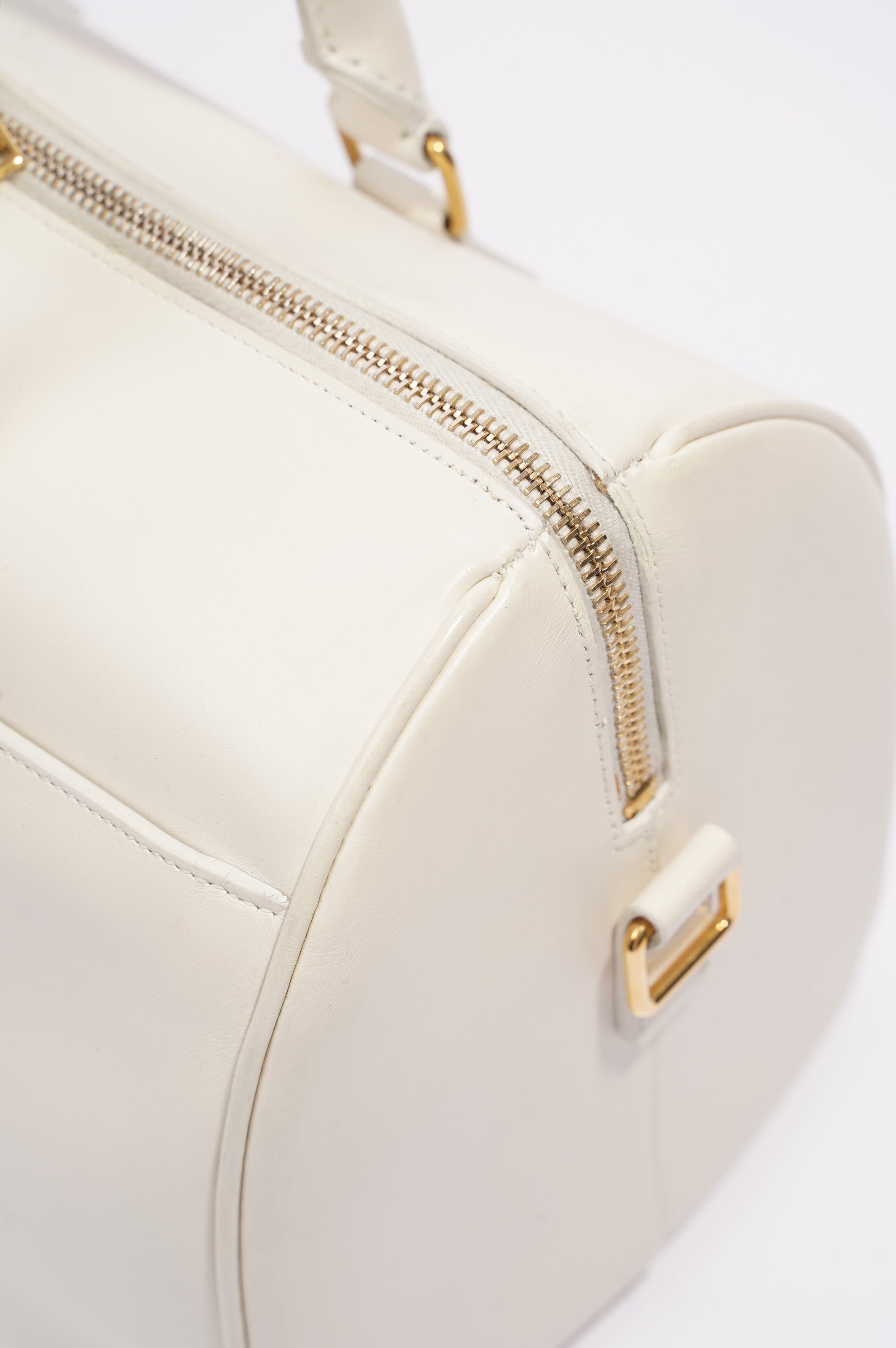 Saint Laurent Duffle Bag White Leather Small