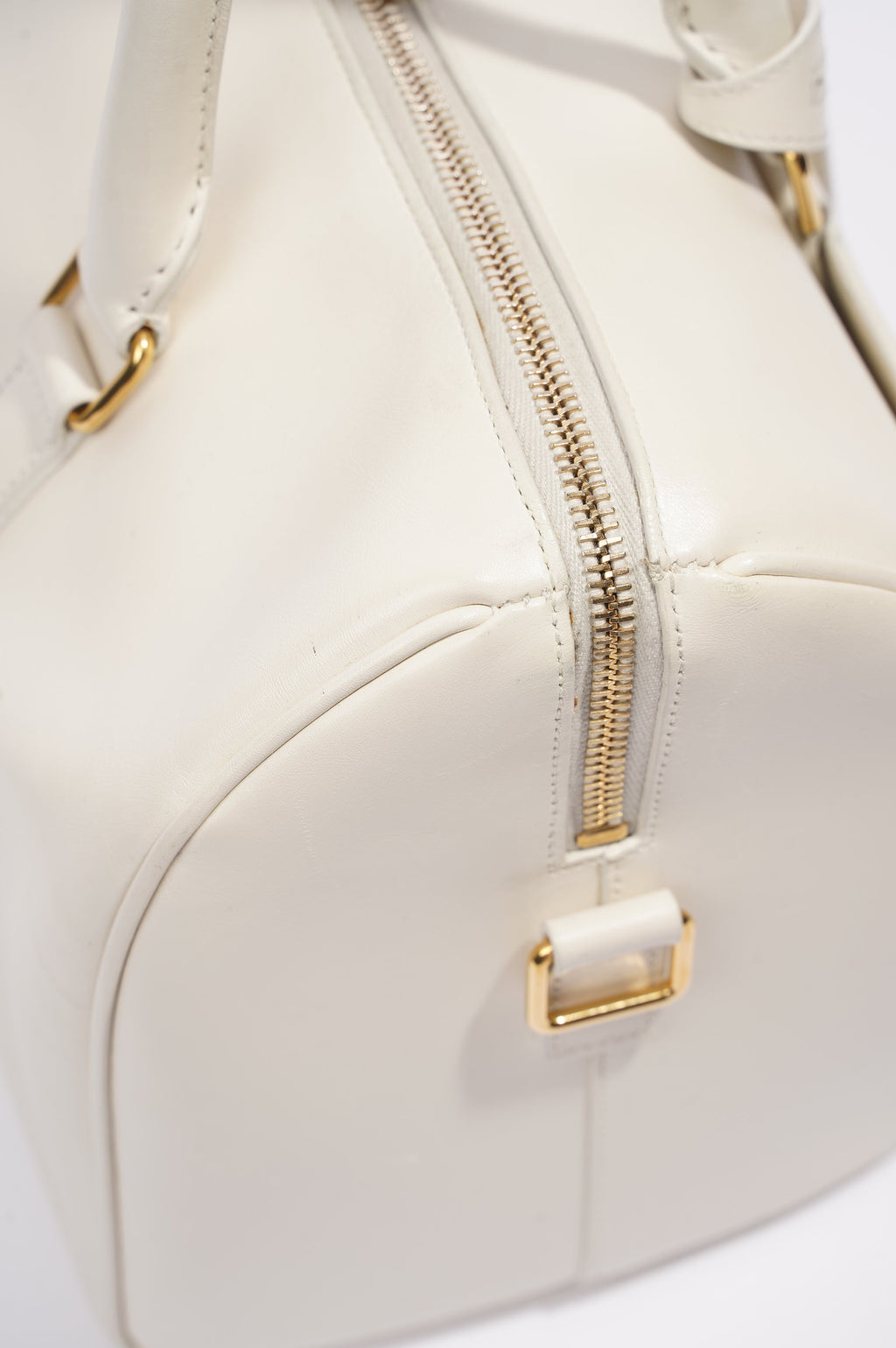 Saint Laurent Duffle Bag White Leather Small