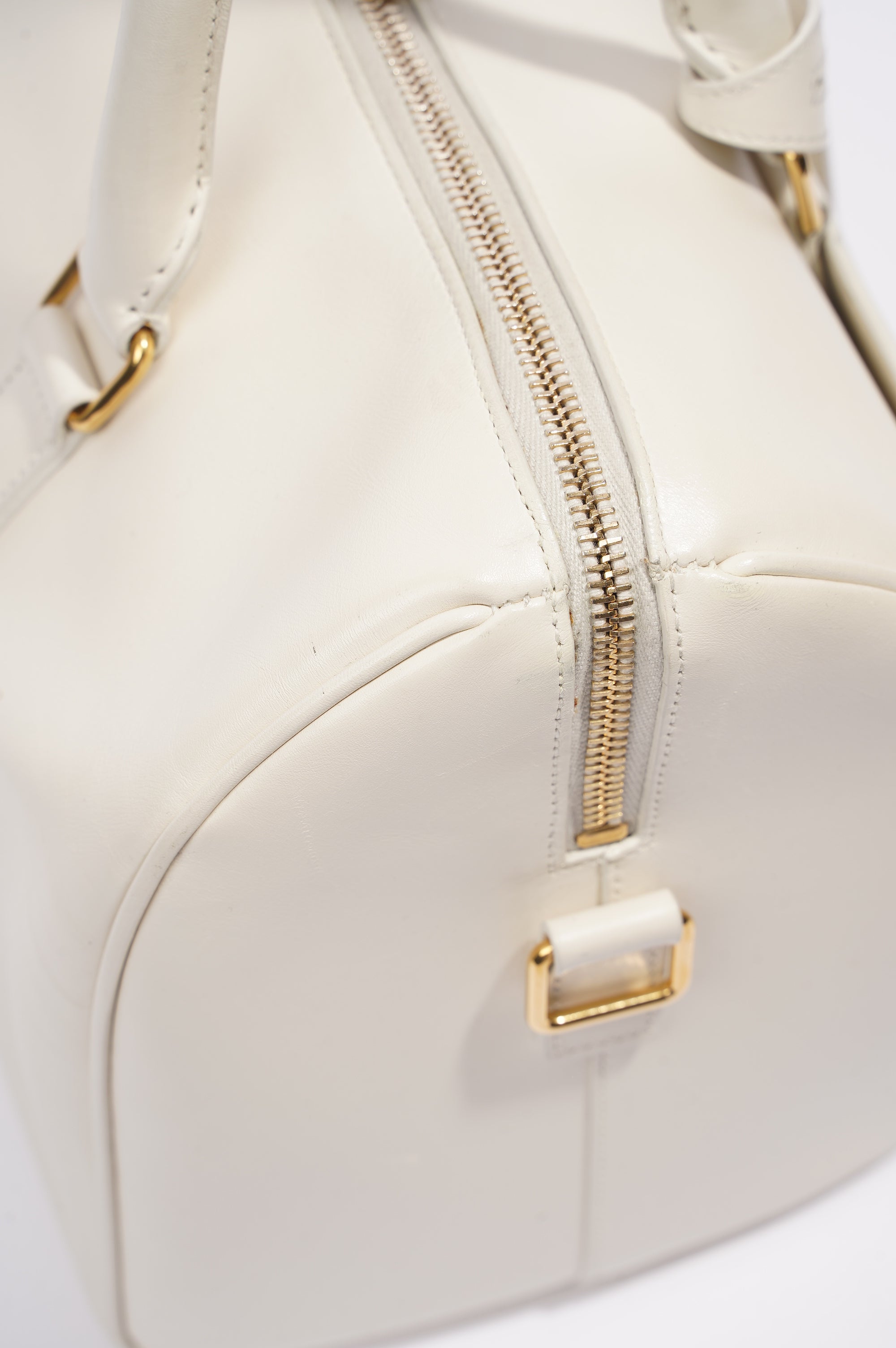 Saint Laurent Duffle Bag White Leather Small