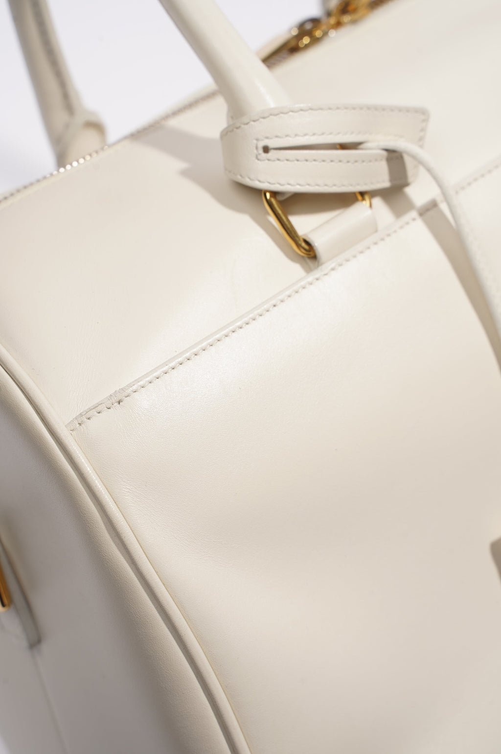 Saint Laurent Duffle Bag White Leather Small