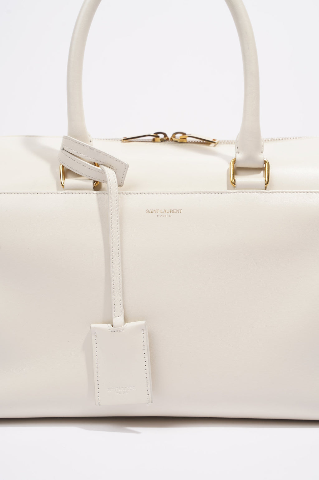 Saint Laurent Duffle Bag White Leather Small