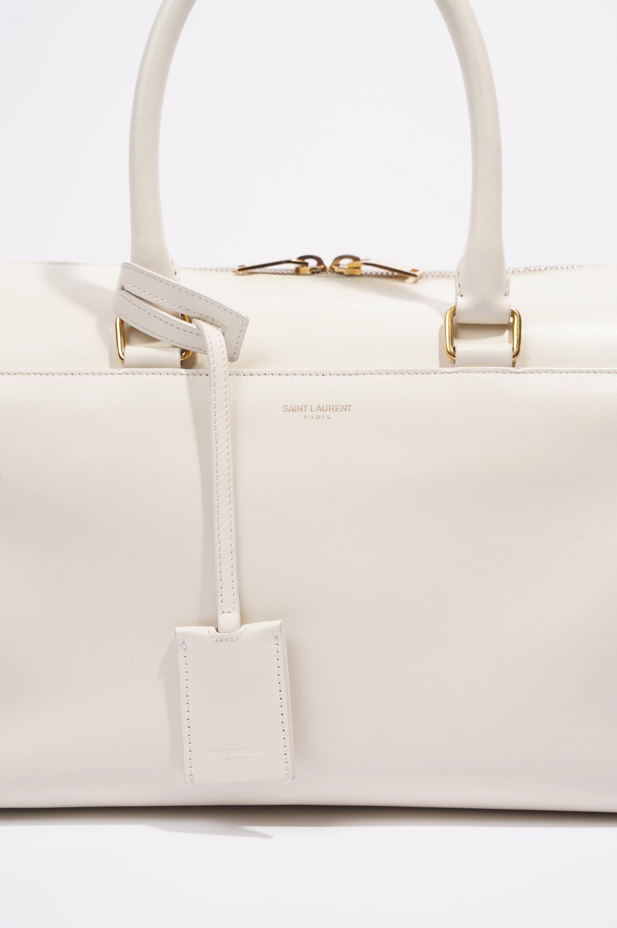 Saint Laurent Duffle Bag White Leather Small