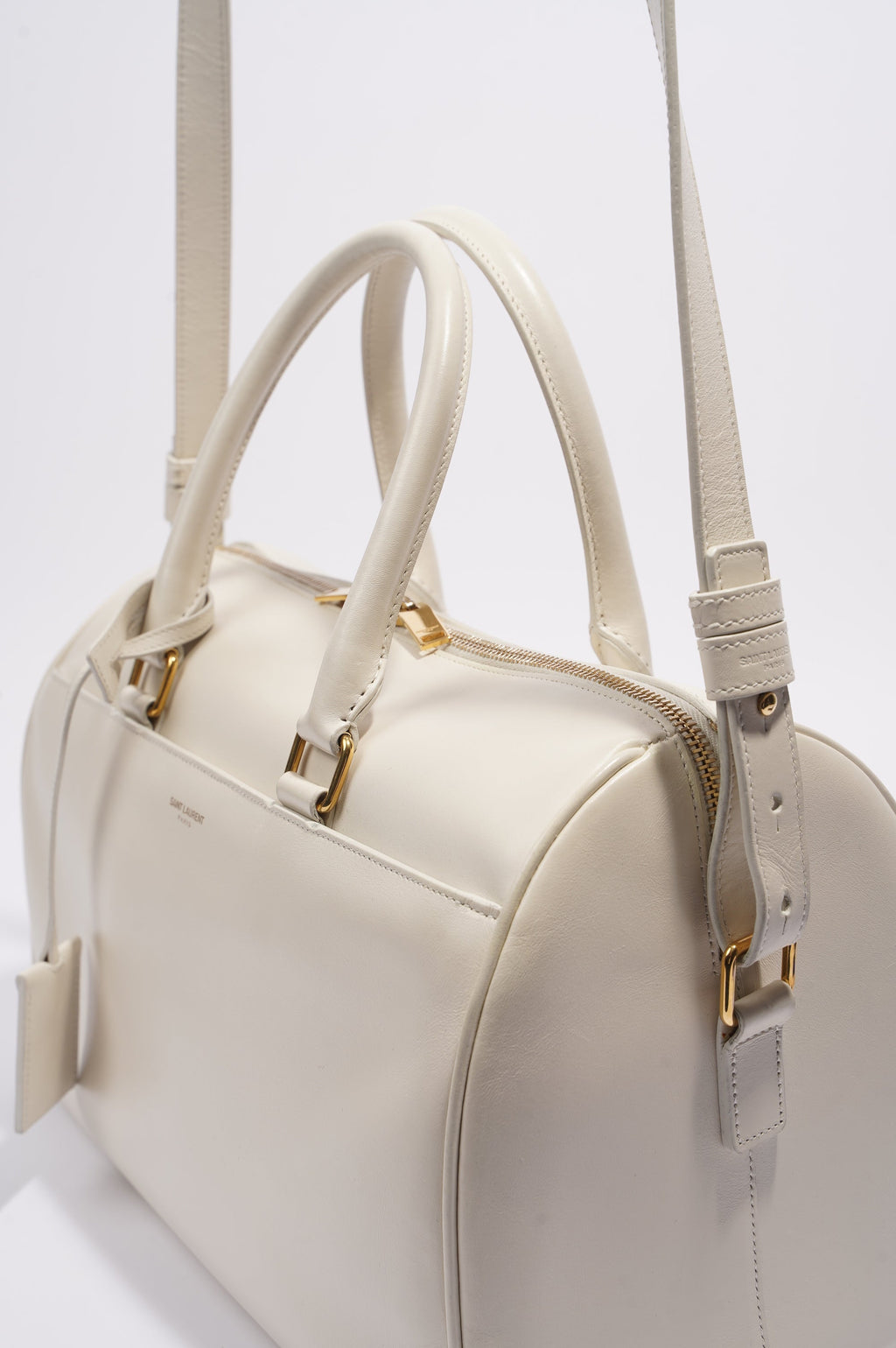 Saint Laurent Duffle Bag White Leather Small