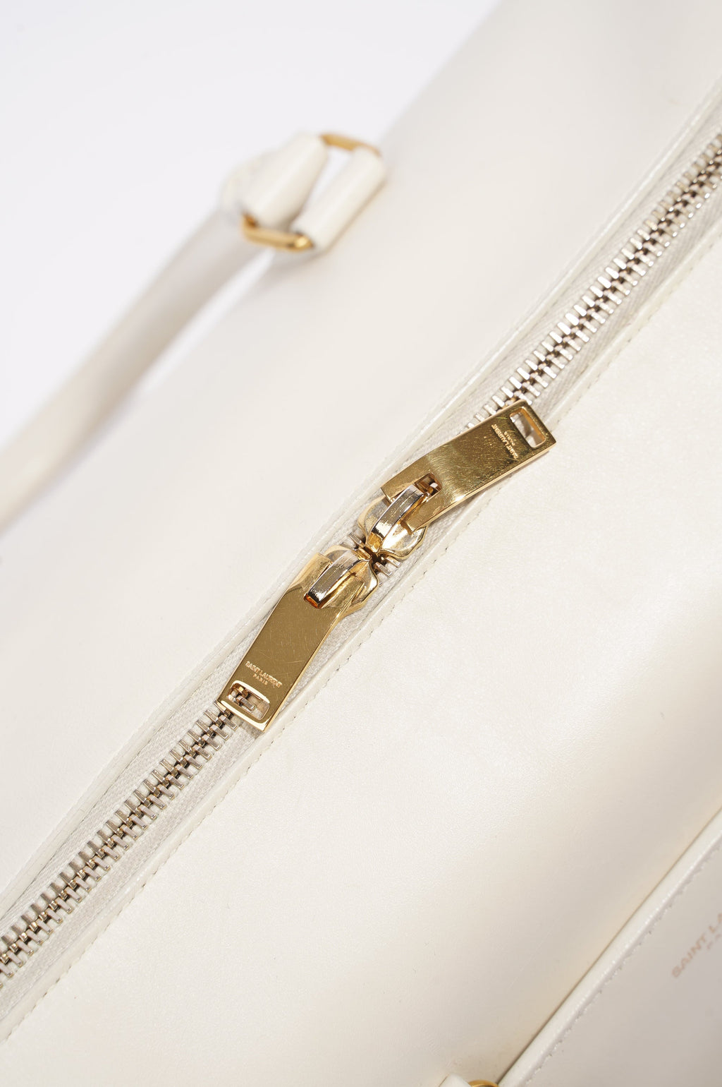 Saint Laurent Duffle Bag White Leather Small