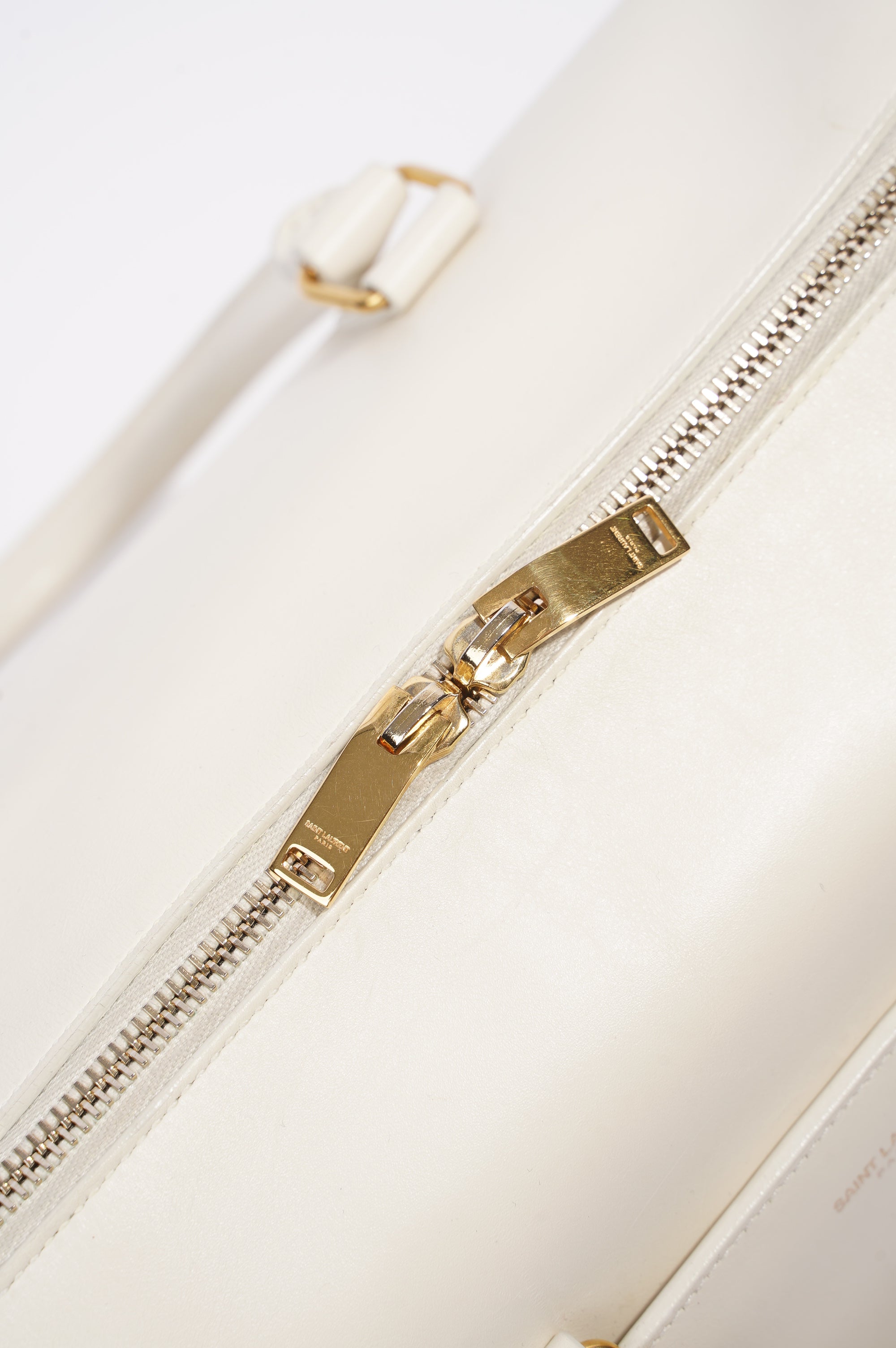 Saint Laurent Duffle Bag White Leather Small