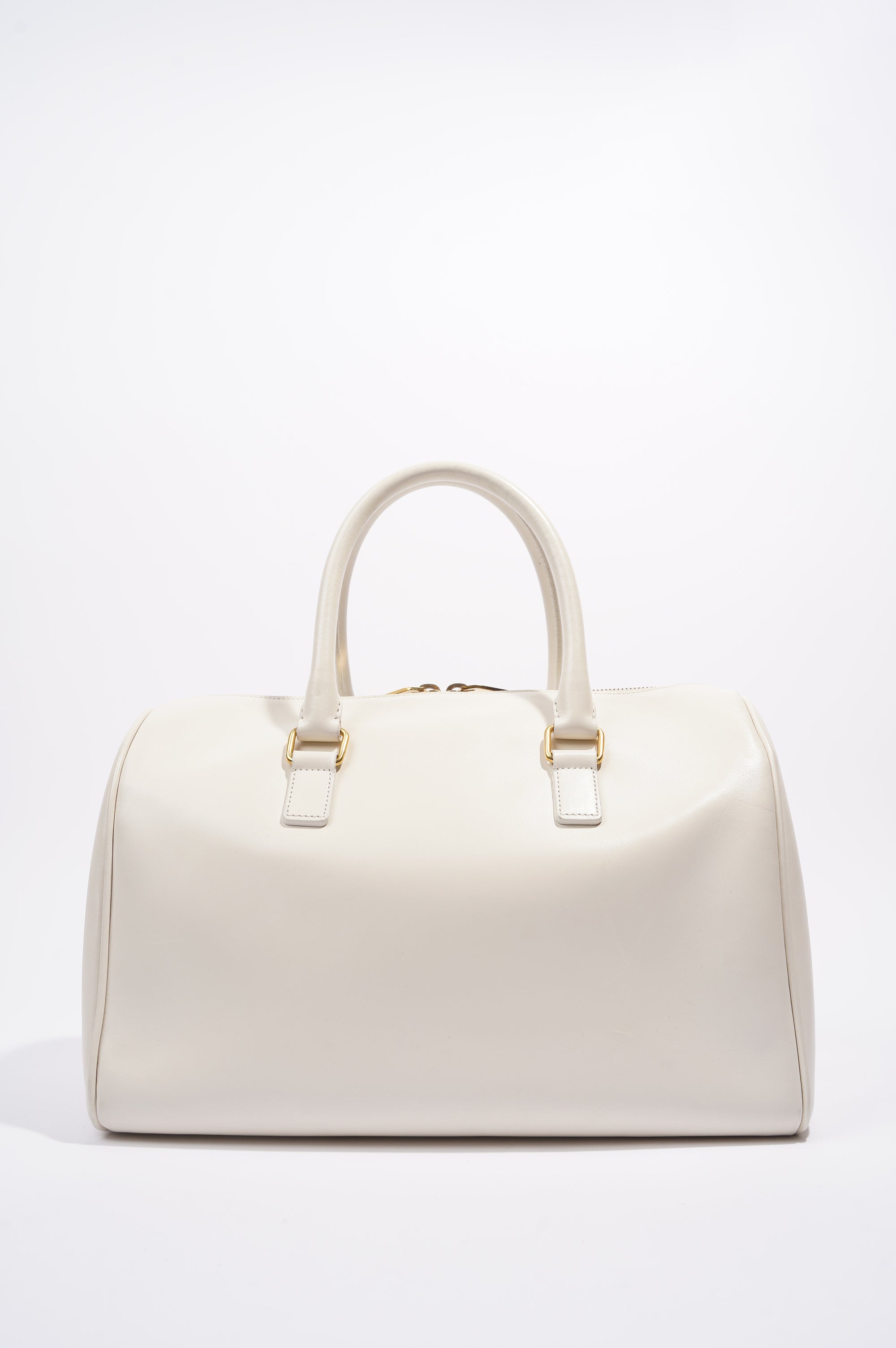 Saint Laurent Duffle Bag White Leather Small