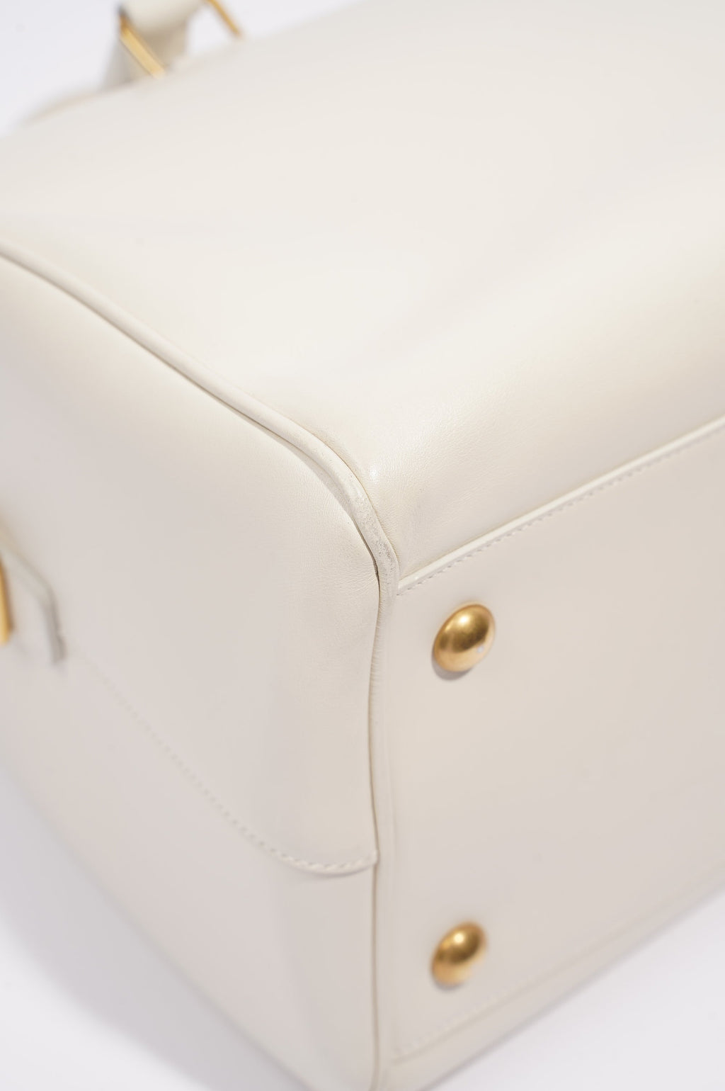 Saint Laurent Duffle Bag White Leather Small