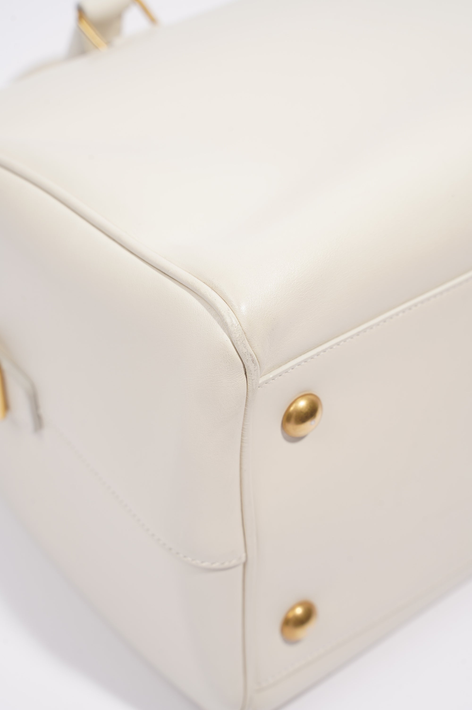 Saint Laurent Duffle Bag White Leather Small
