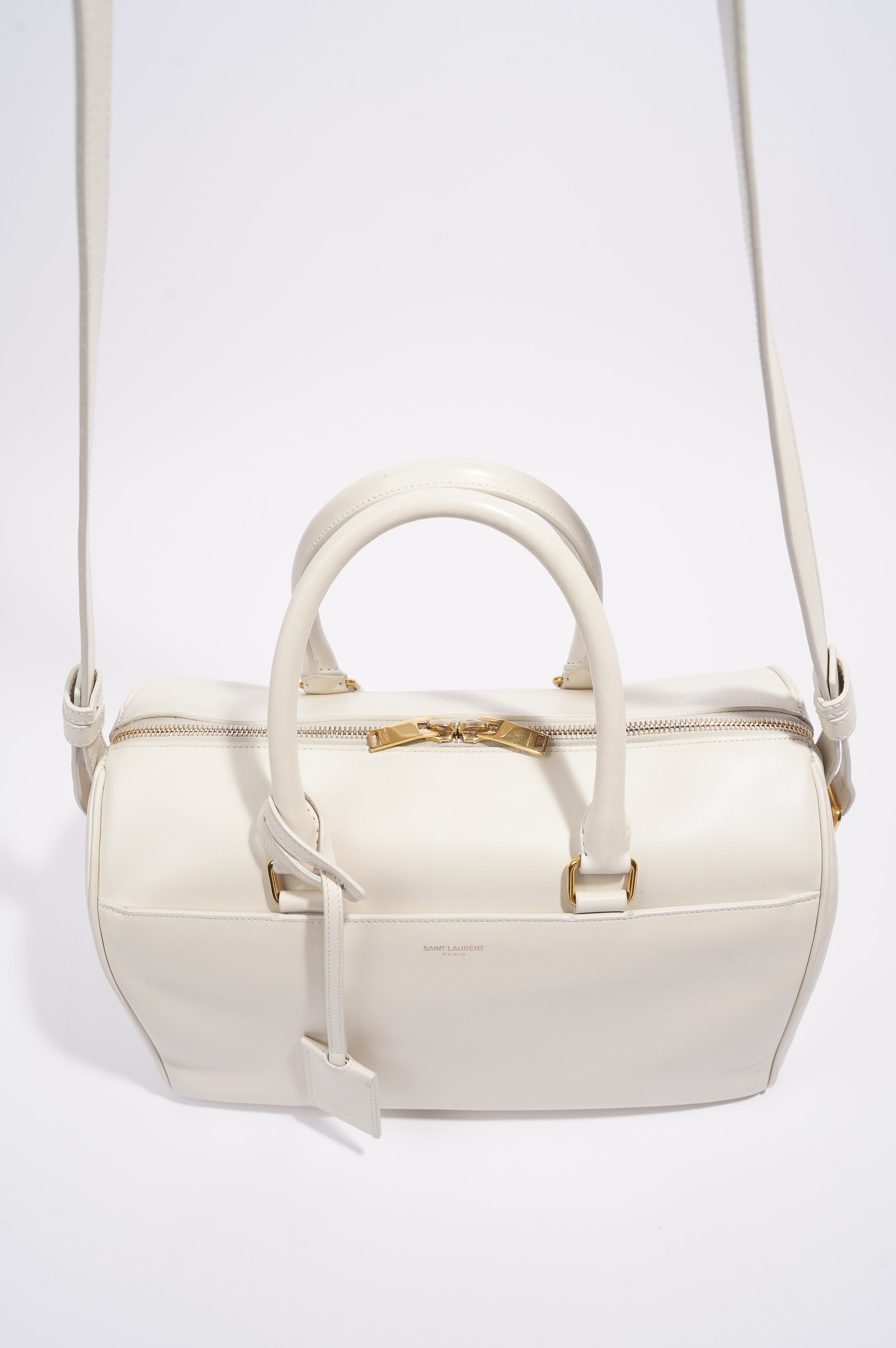 Saint Laurent Duffle Bag White Leather Small