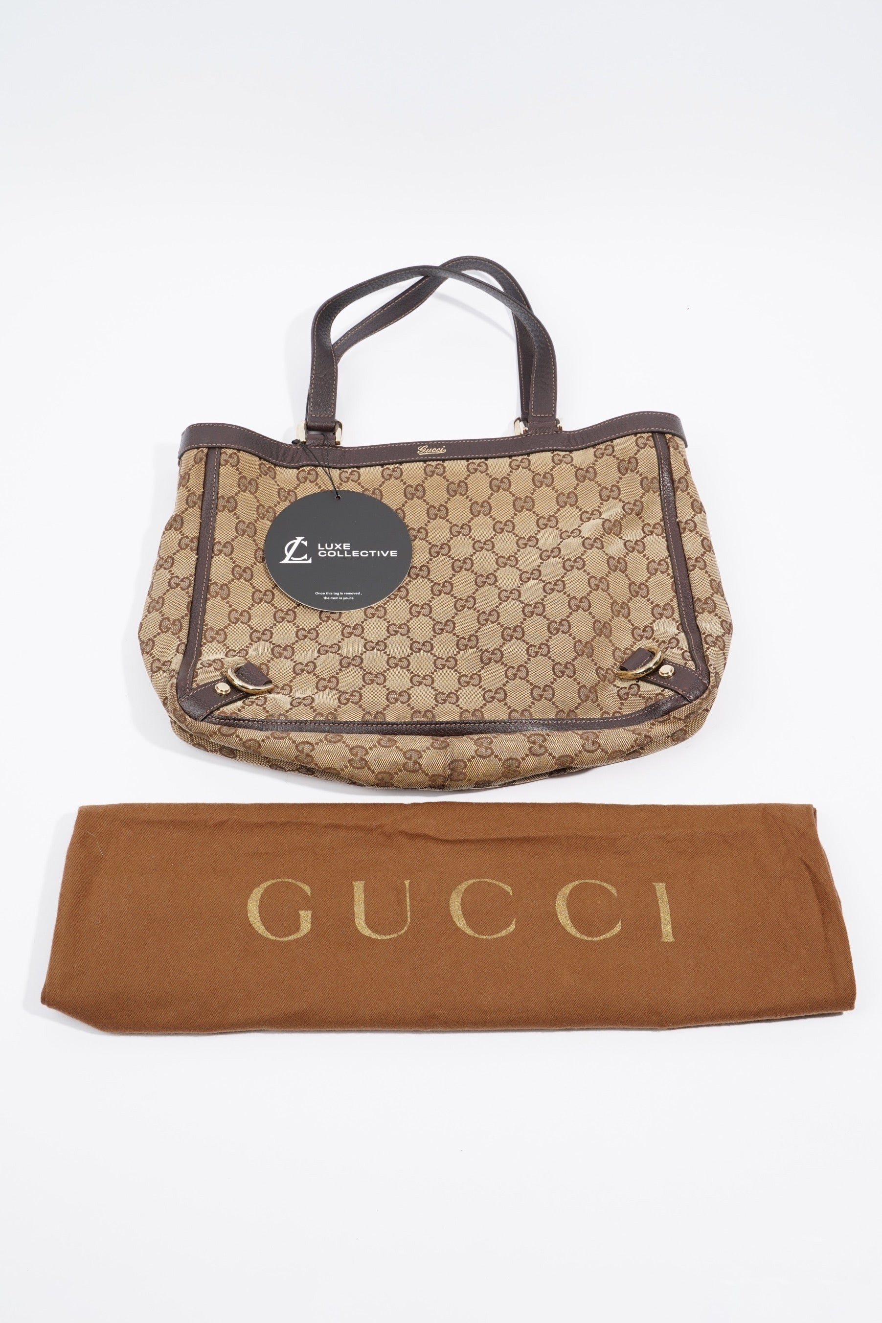 Gucci Abbey Tote Bag Supreme Print / Brown Canvas