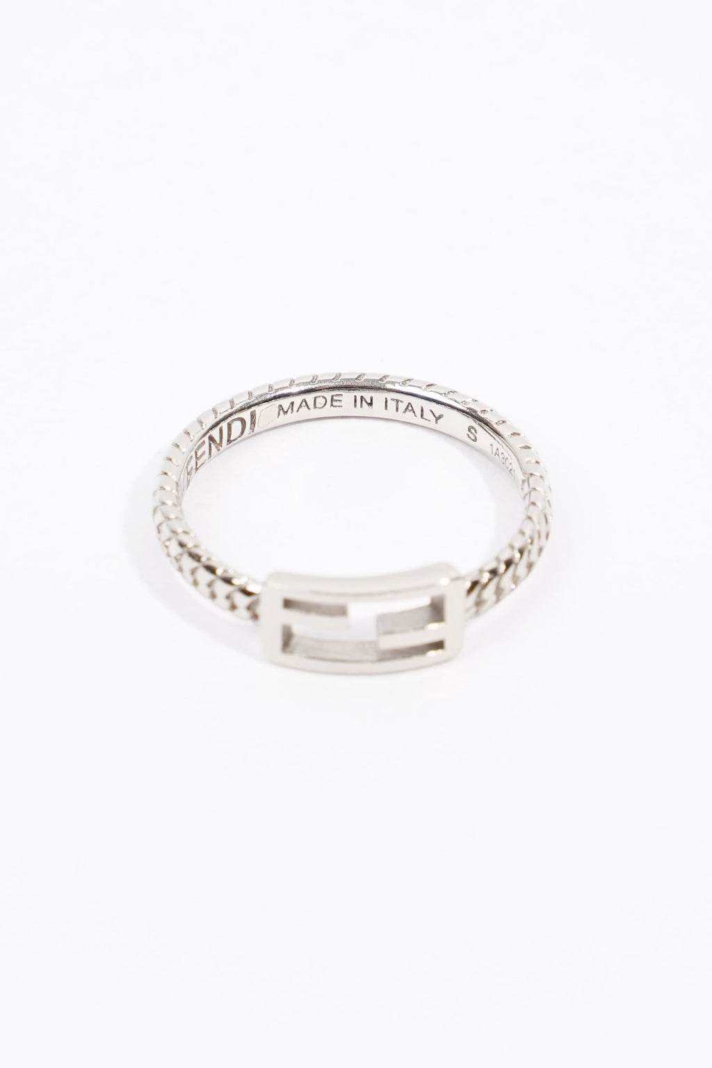Fendi Baguette Ring Silver Base Metal Small