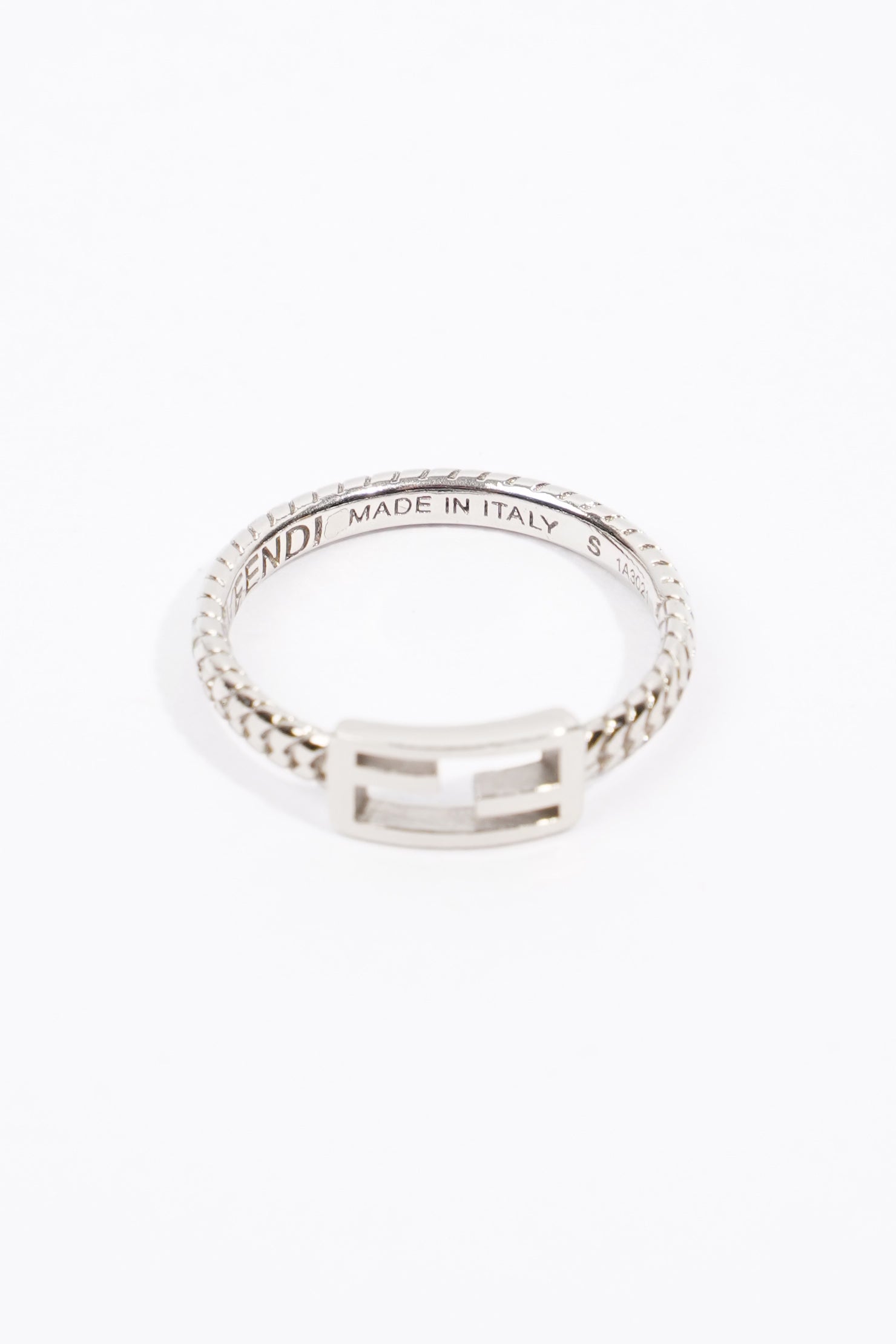 Fendi Baguette Ring Silver Base Metal Small