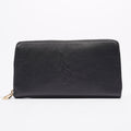 Saint Laurent Logo Zip Around Wallet Black Leather