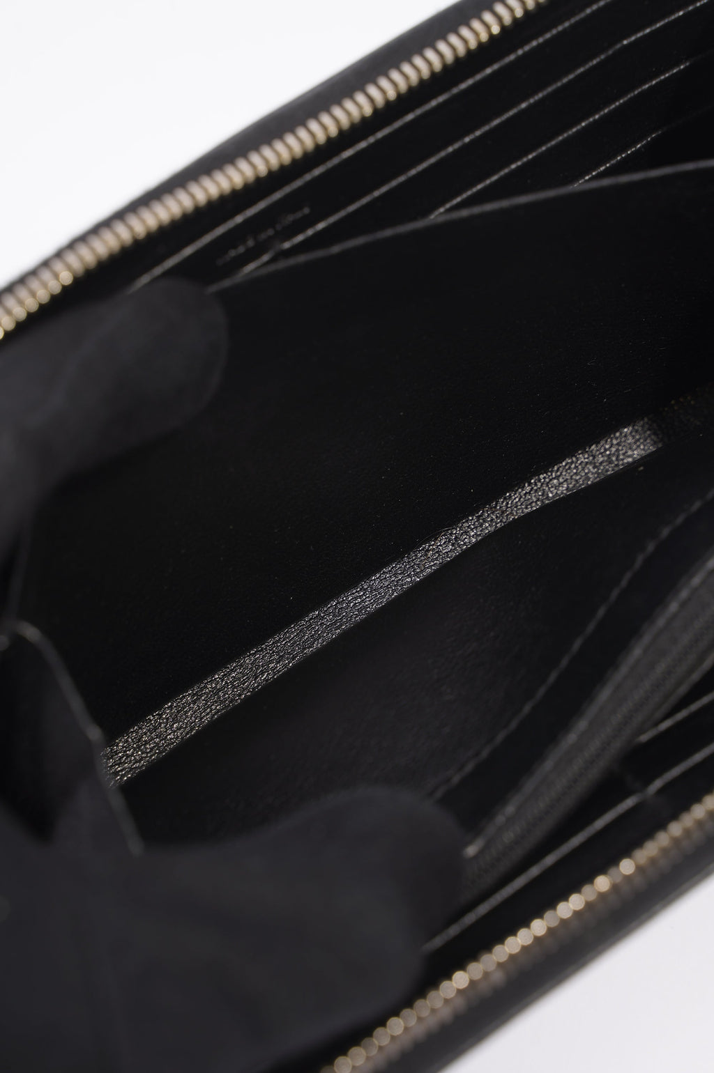 Saint Laurent Logo Zip Around Wallet Black Leather