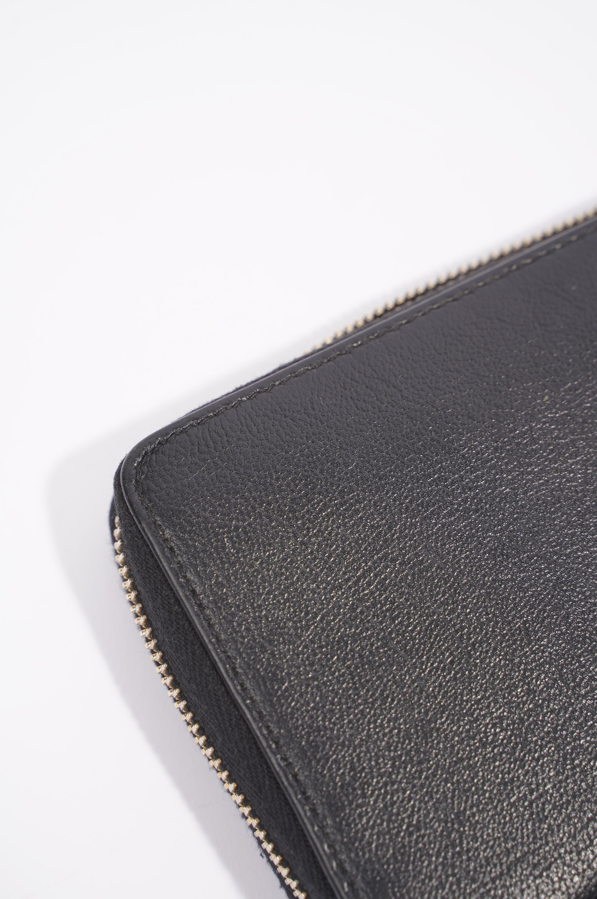 Saint Laurent Logo Zip Around Wallet Black Leather