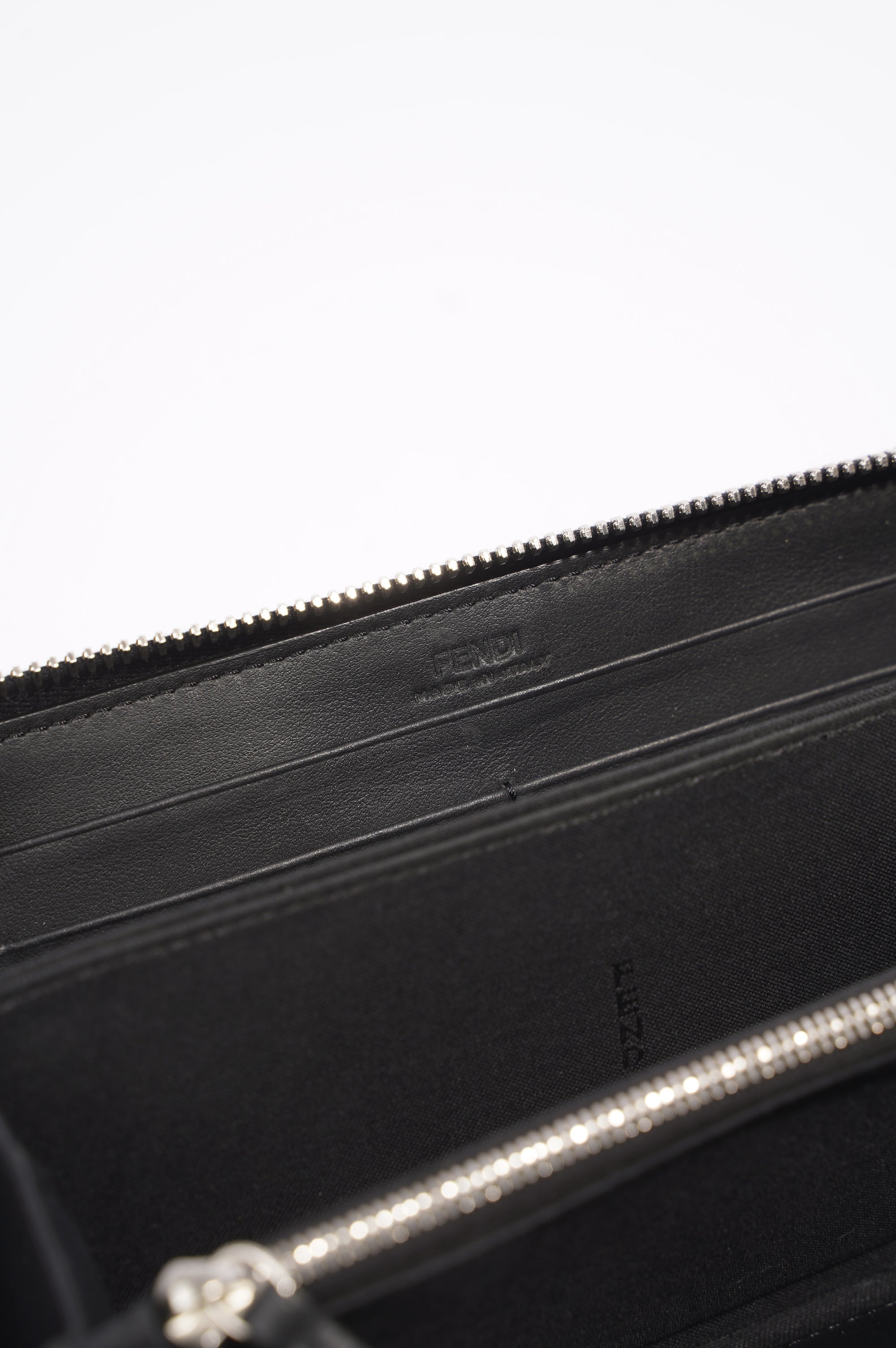 Fendi Monster Eye Wallet Black Leather