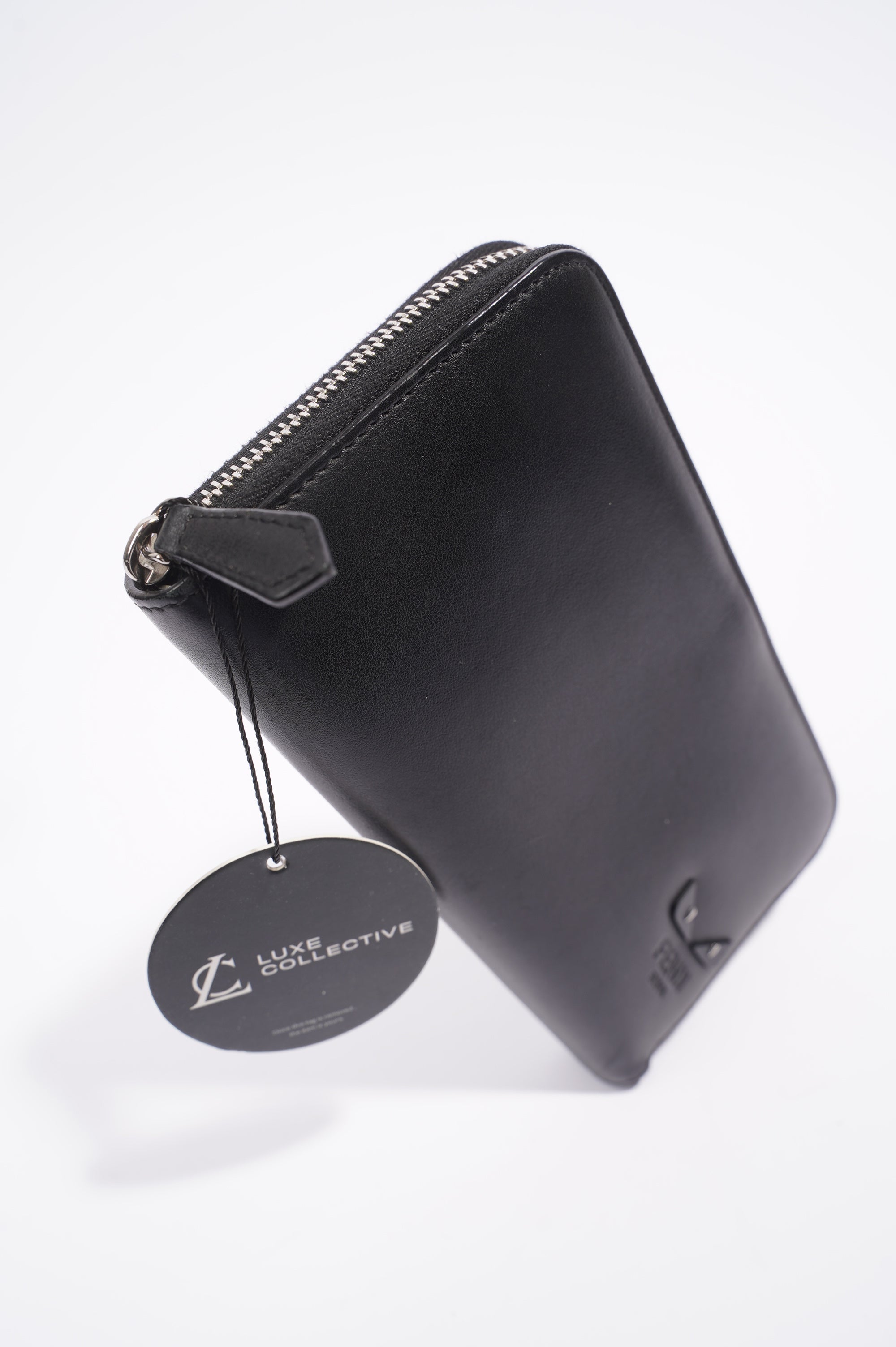 Fendi Monster Eye Wallet Black Leather