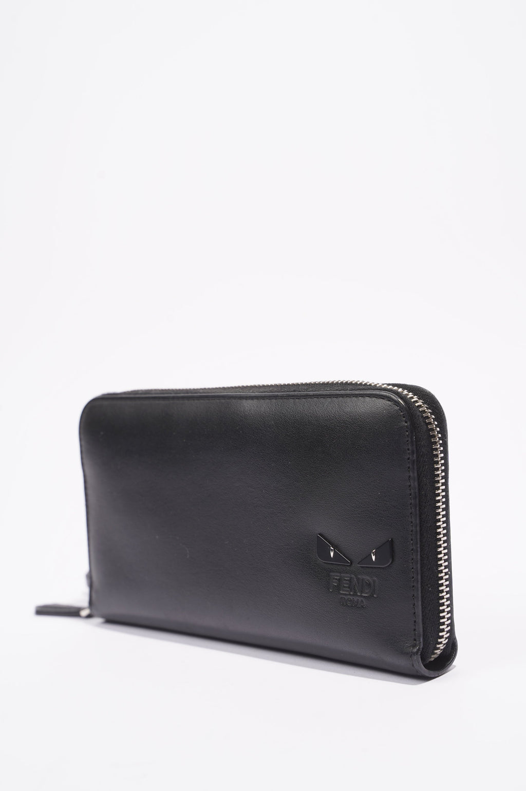 Fendi Monster Eye Wallet Black Leather