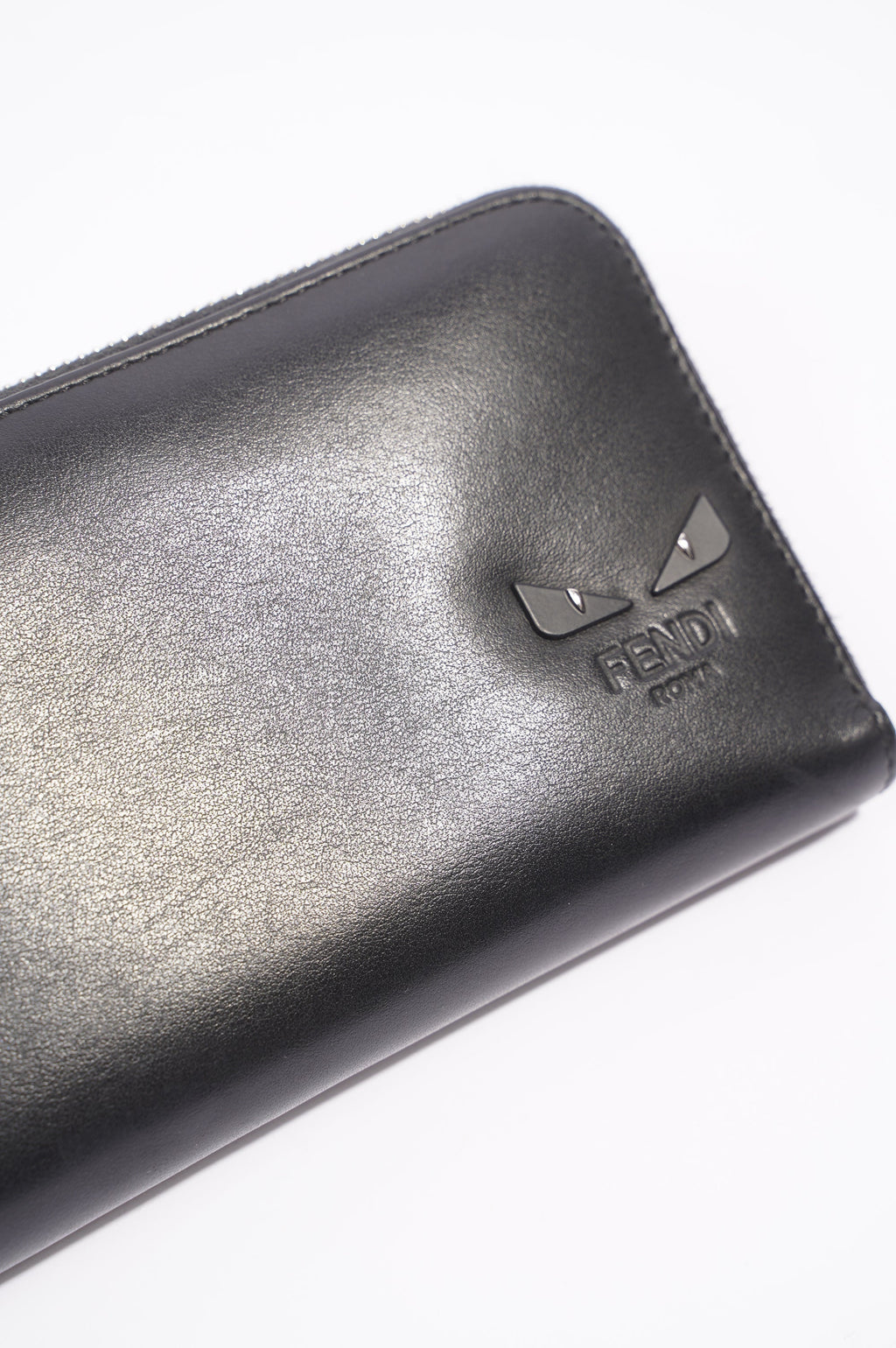 Fendi Monster Eye Wallet Black Leather