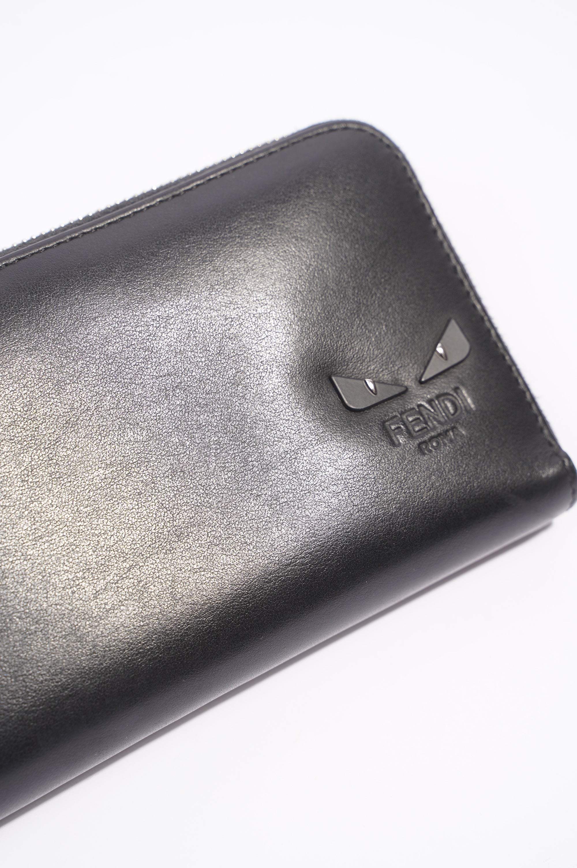 Fendi Monster Eye Wallet Black Leather