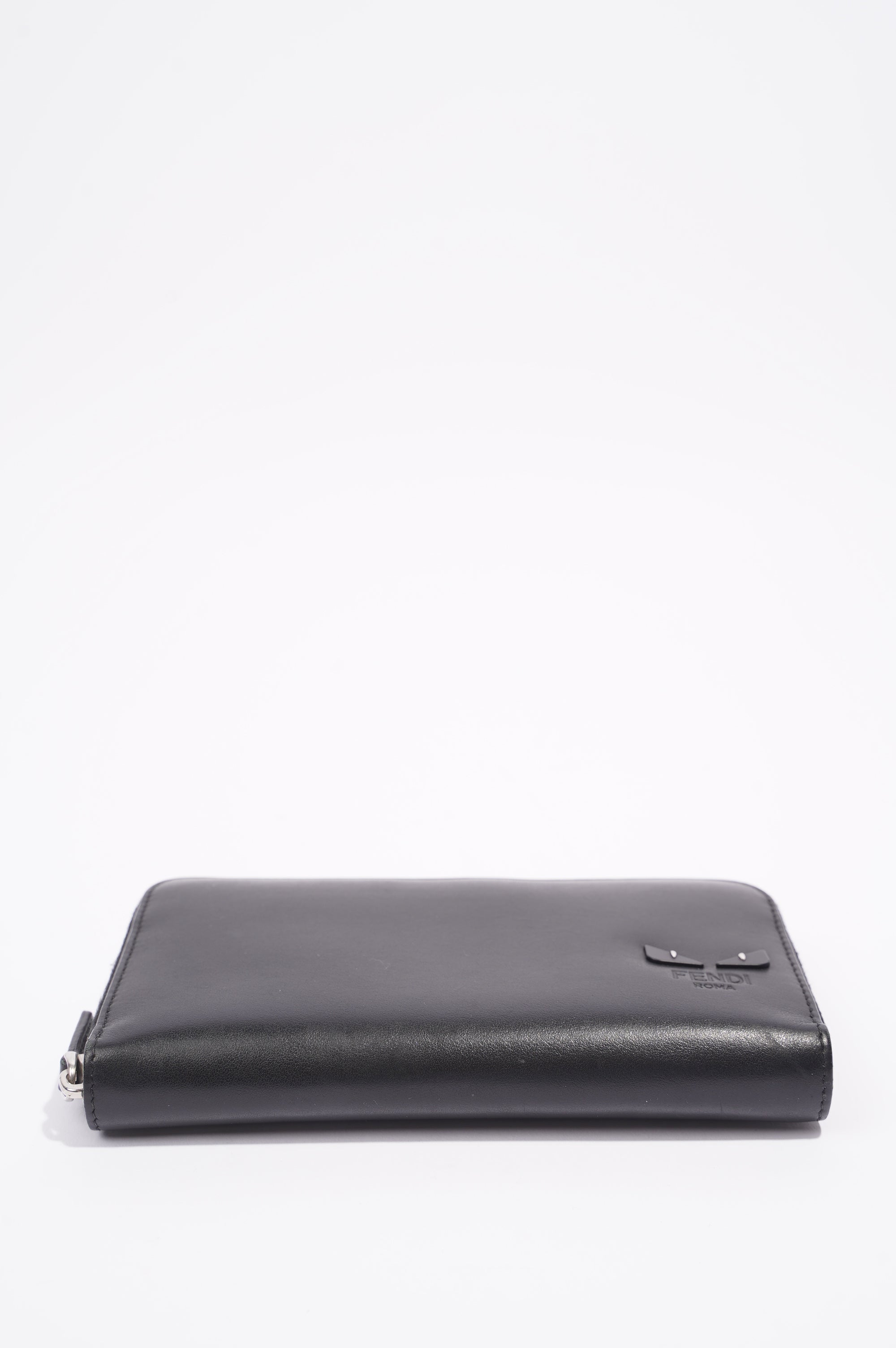 Fendi Monster Eye Wallet Black Leather