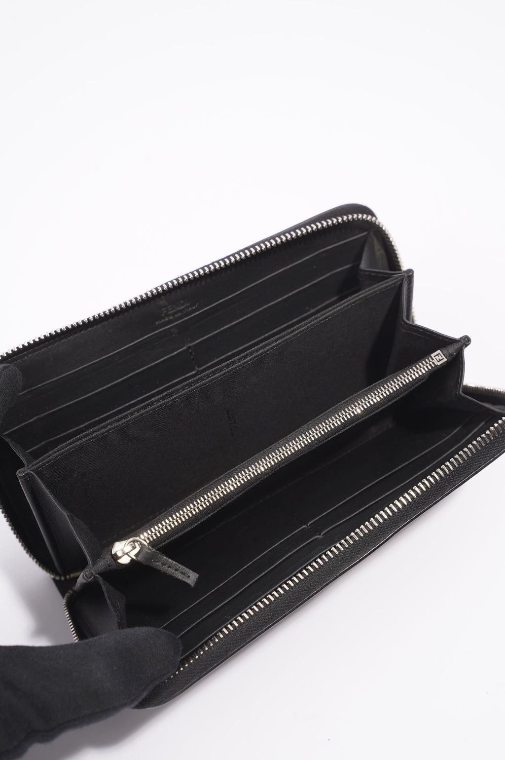 Fendi Monster Eye Wallet Black Leather