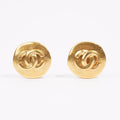 Chanel Logo Earring Gold Gold Plated