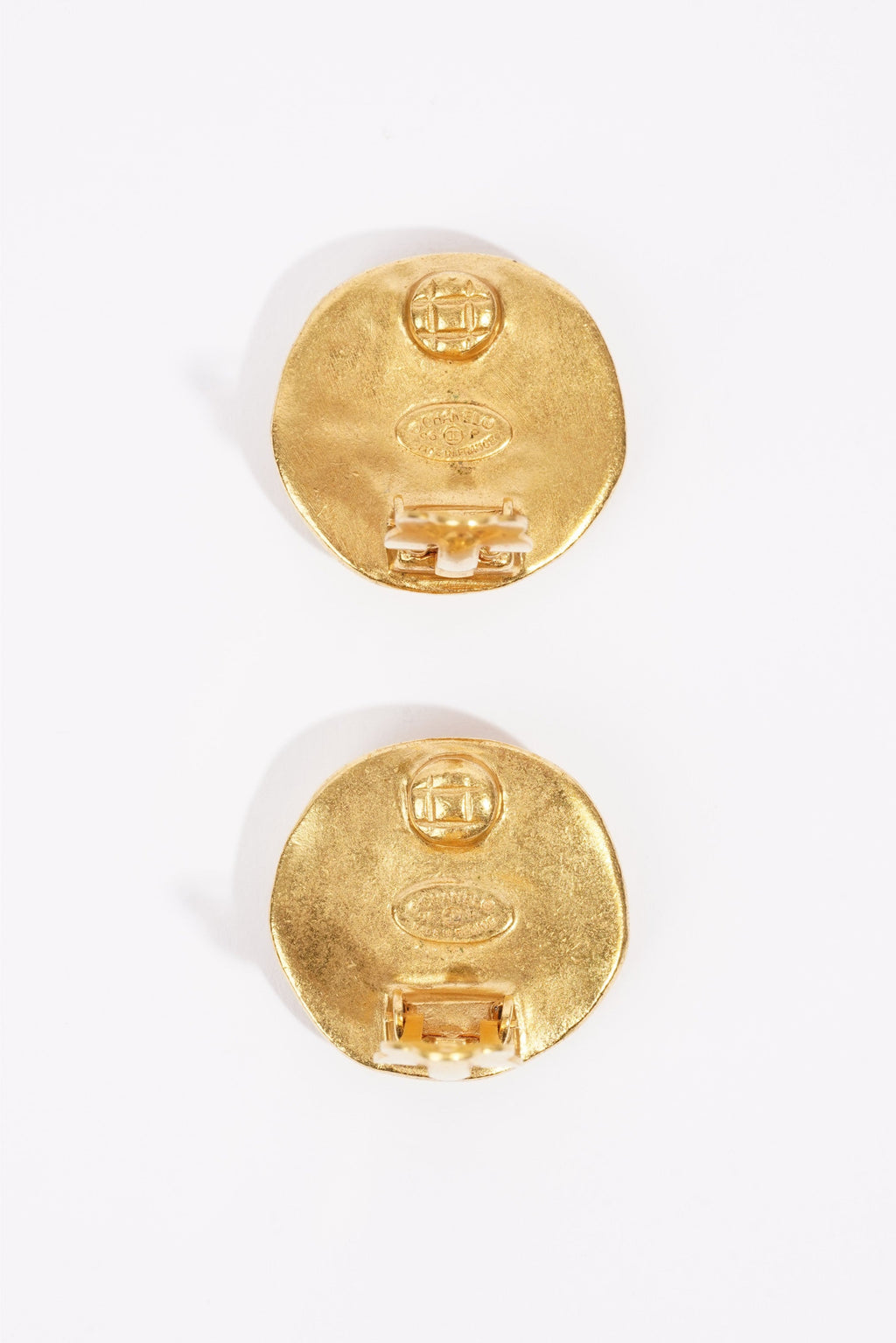 Chanel Logo Earring Gold Gold Plated