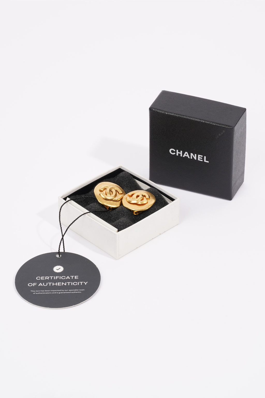 Chanel Logo Earring Gold Gold Plated