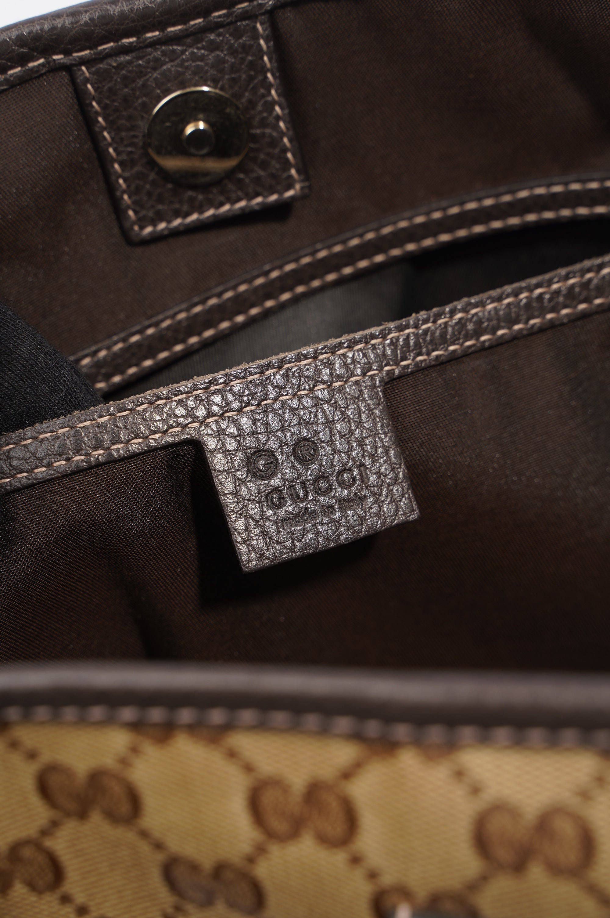 Gucci Tote Bag Supreme Print / Brown Coated Canvas