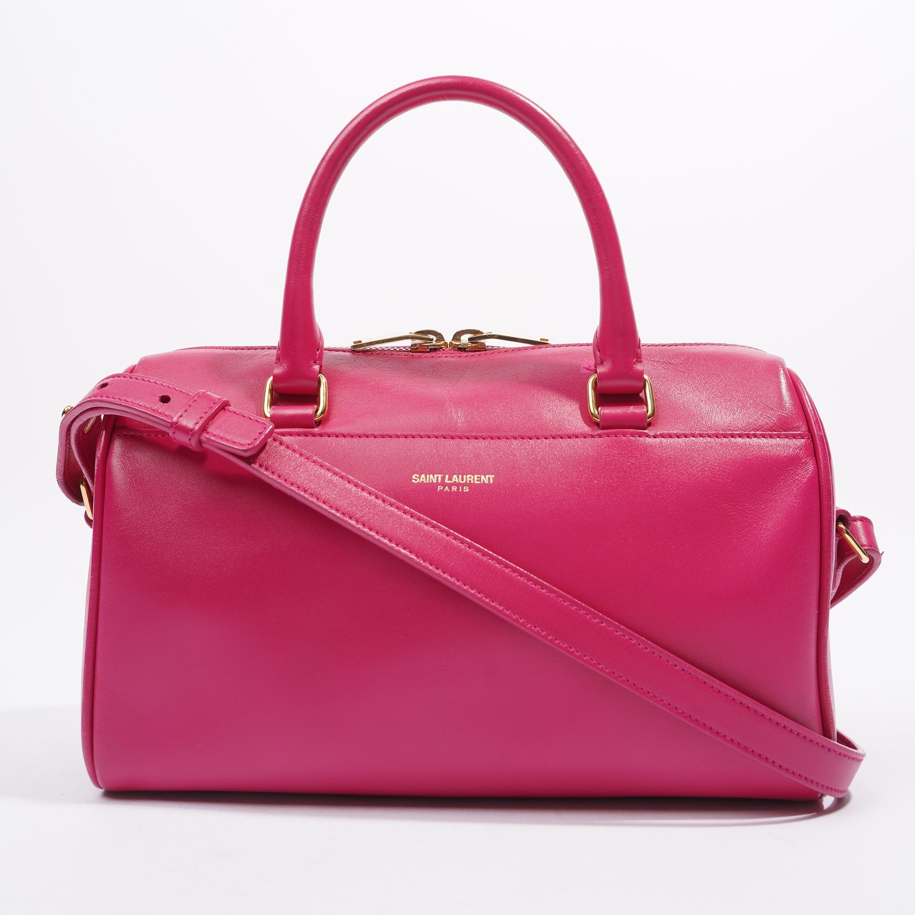 Saint Laurent Mini Duffle Bag Pink Leather