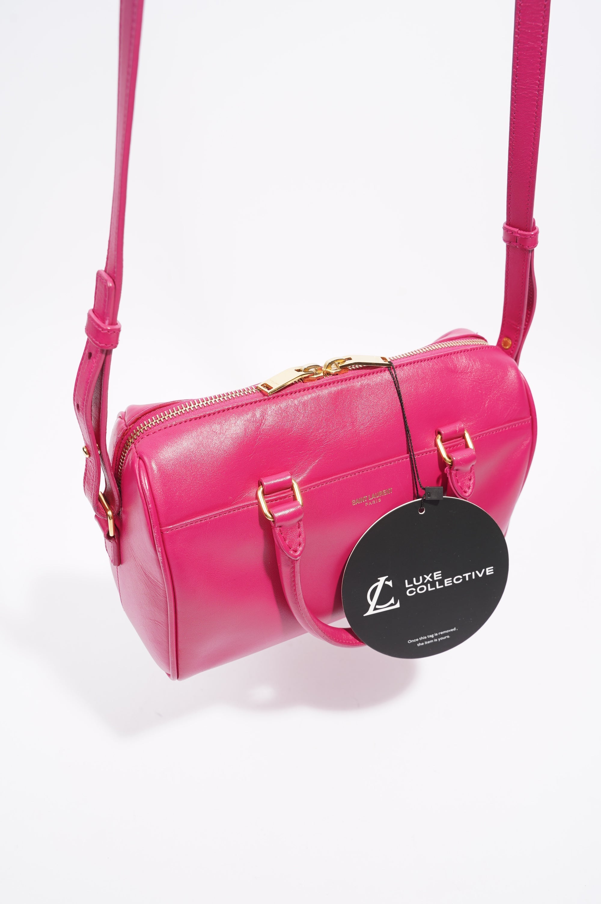 Saint Laurent Mini Duffle Bag Pink Leather