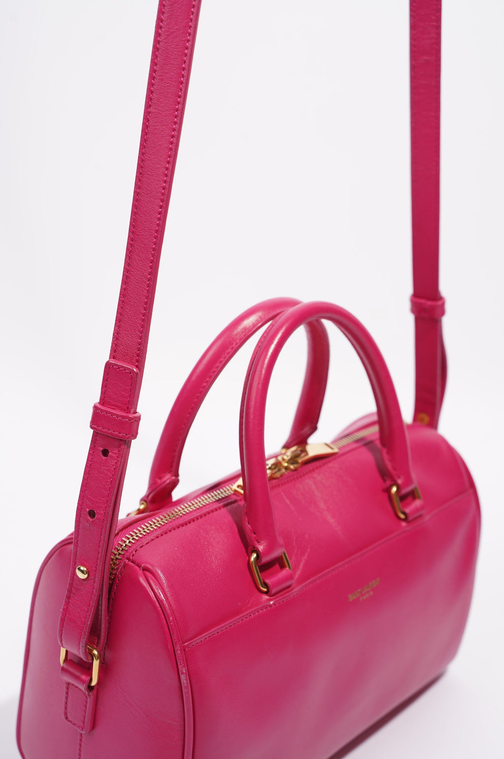 Saint Laurent Mini Duffle Bag Pink Leather
