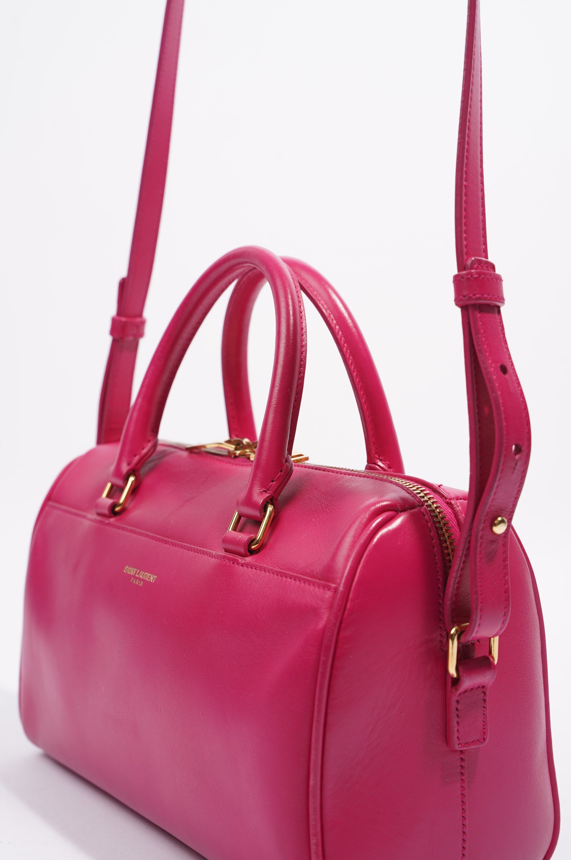 Saint Laurent Mini Duffle Bag Pink Leather
