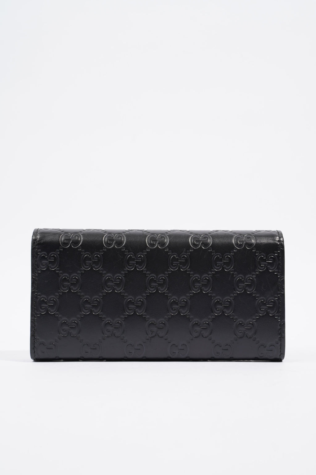 Gucci Guccissima Bow Wallet Black Leather