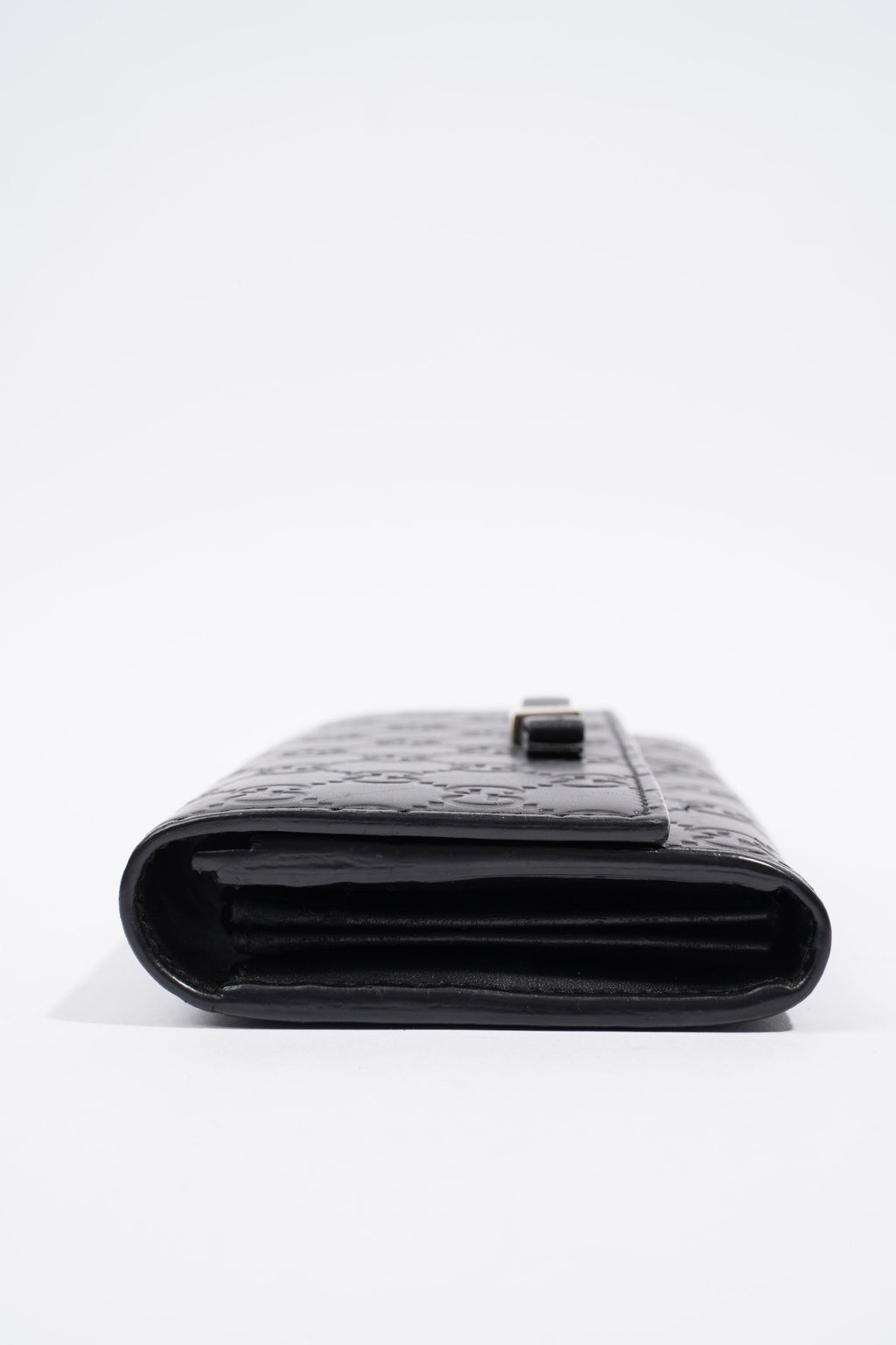 Gucci Guccissima Bow Wallet Black Leather