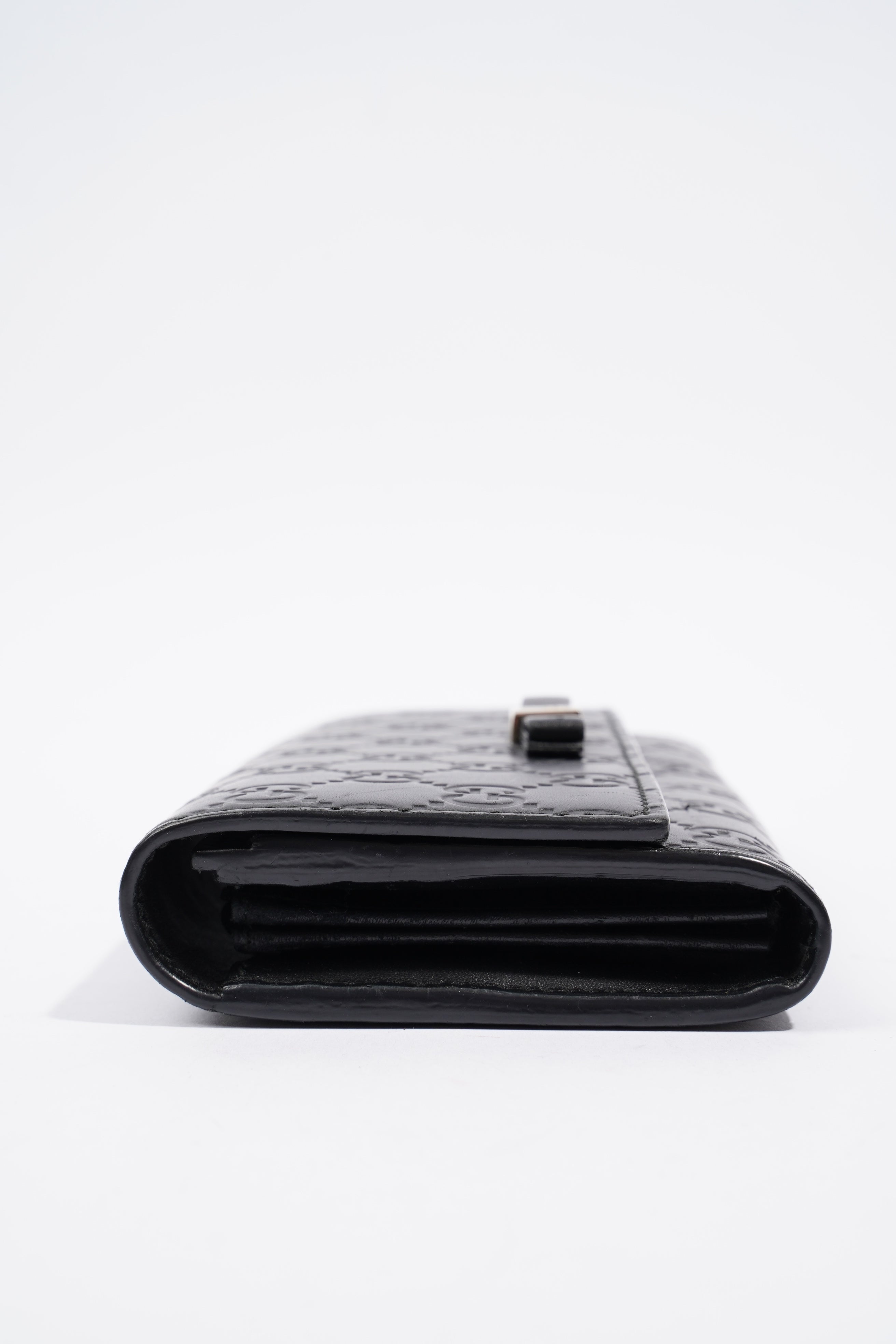 Gucci Guccissima Bow Wallet Black Leather