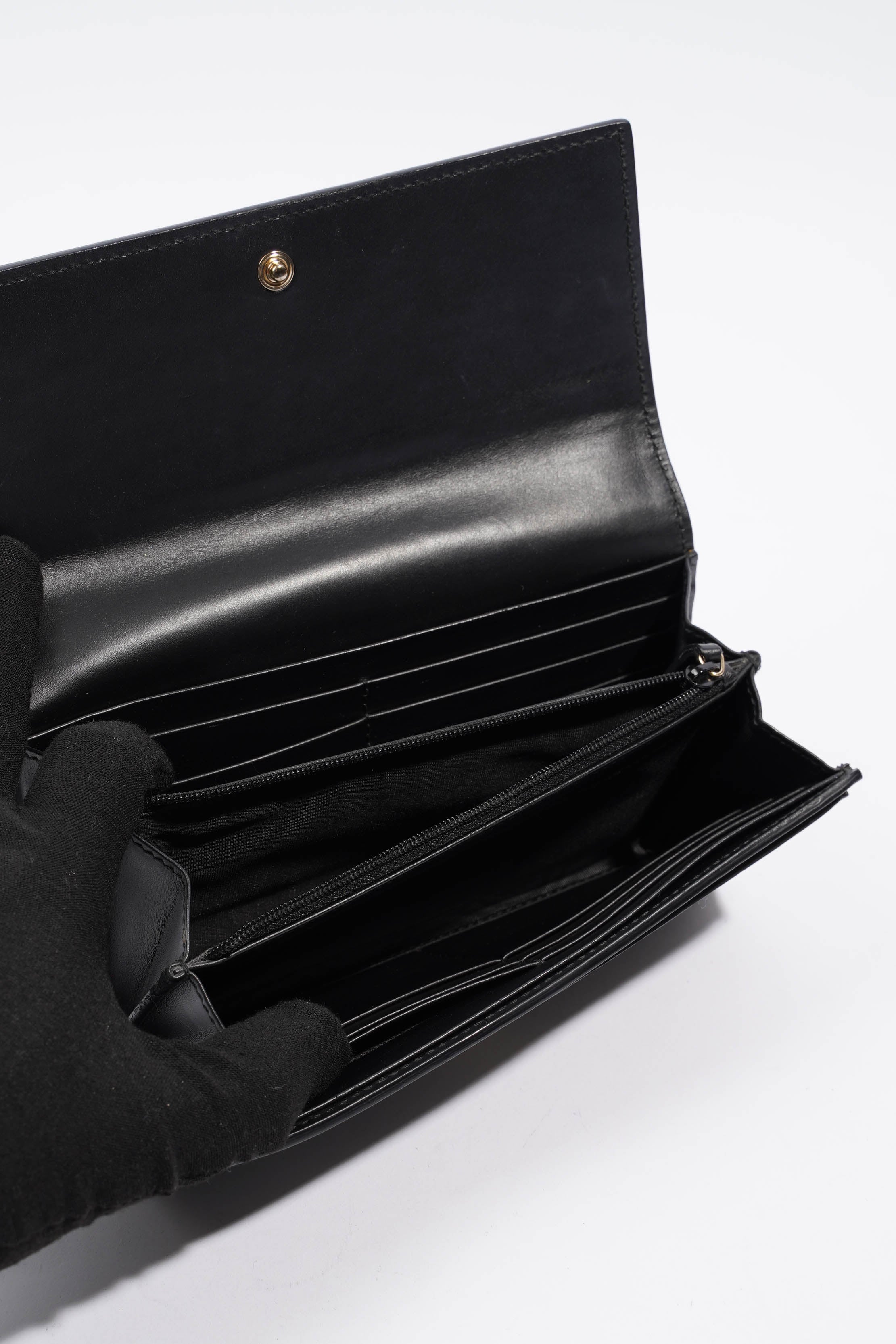 Gucci Guccissima Bow Wallet Black Leather