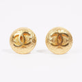 Chanel Round Logo Earrings Gold Gold Plated