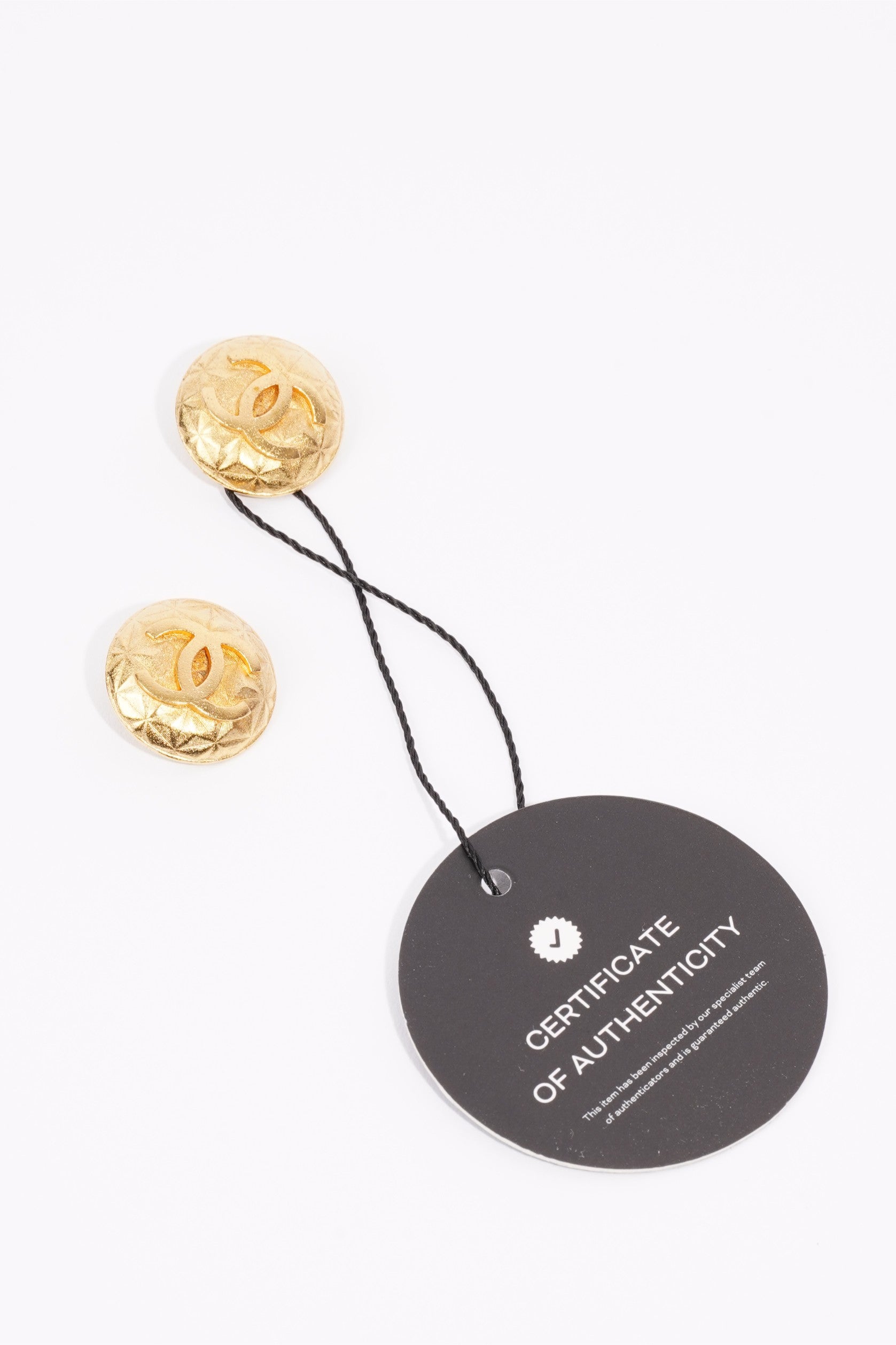 Chanel Round Logo Earrings Gold Gold Plated