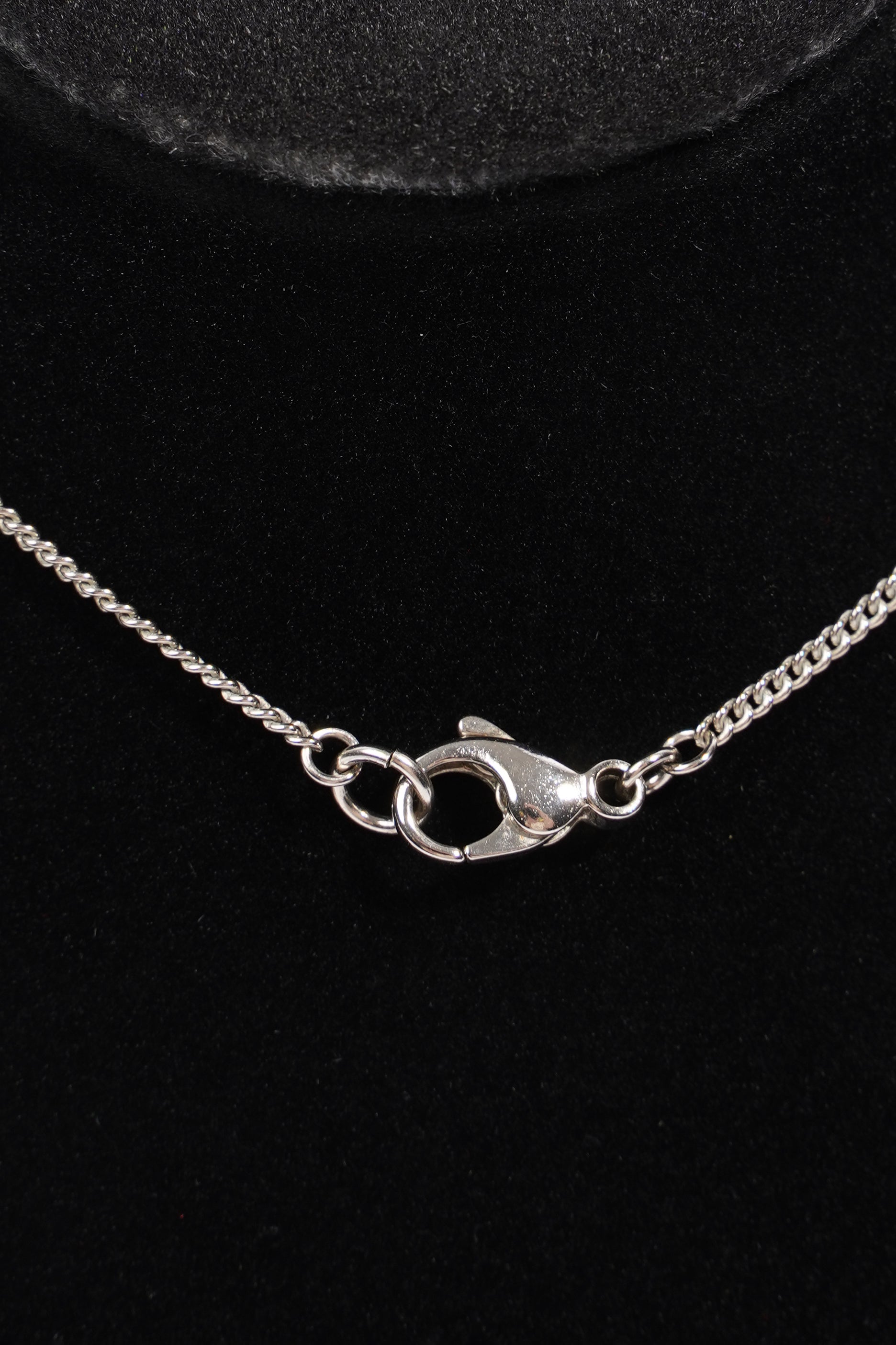 Chanel Double Logo Necklace Silver / Diamante Base Metal