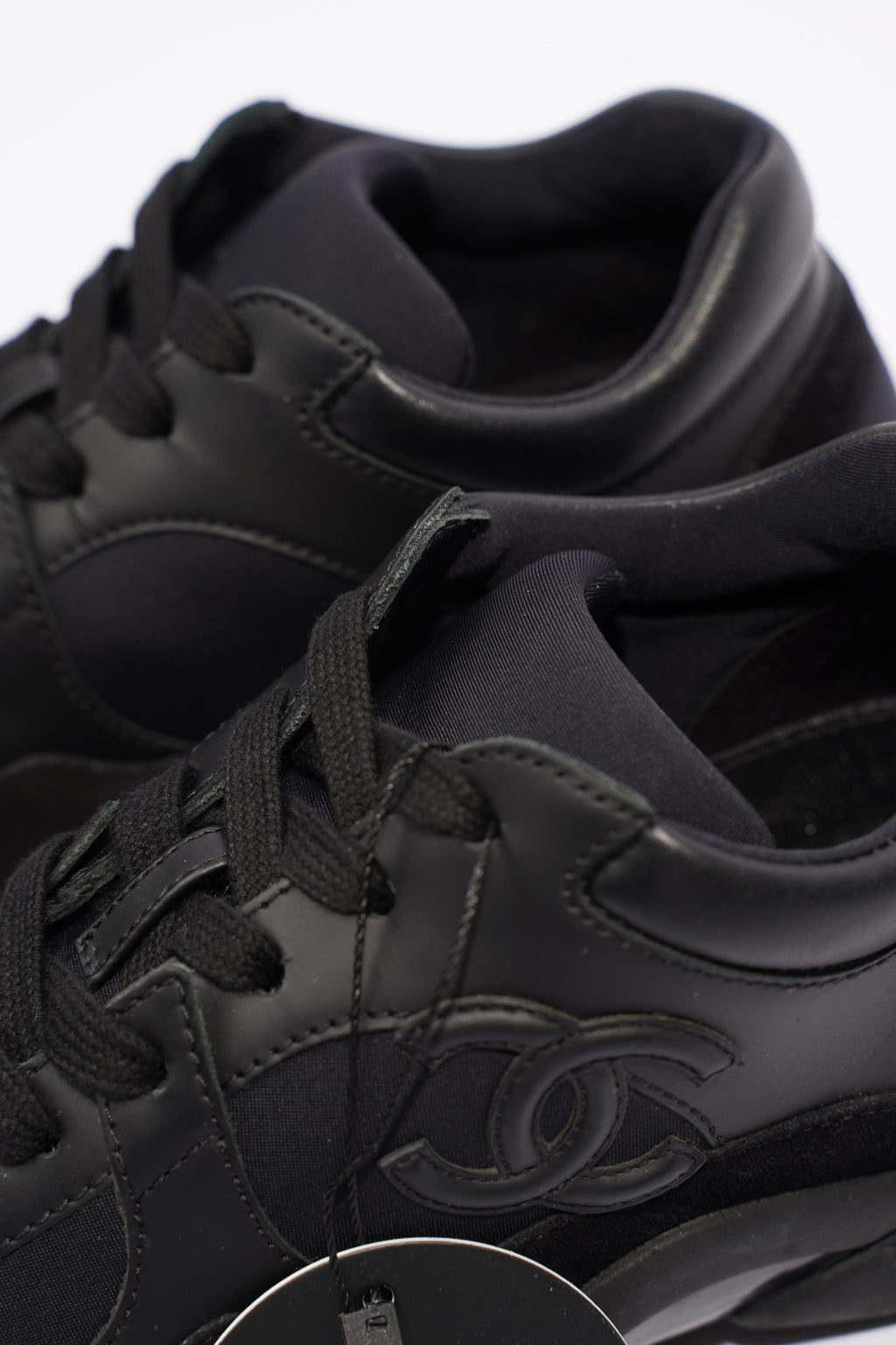 Chanel CC Logo Sneakers Black Suede 36