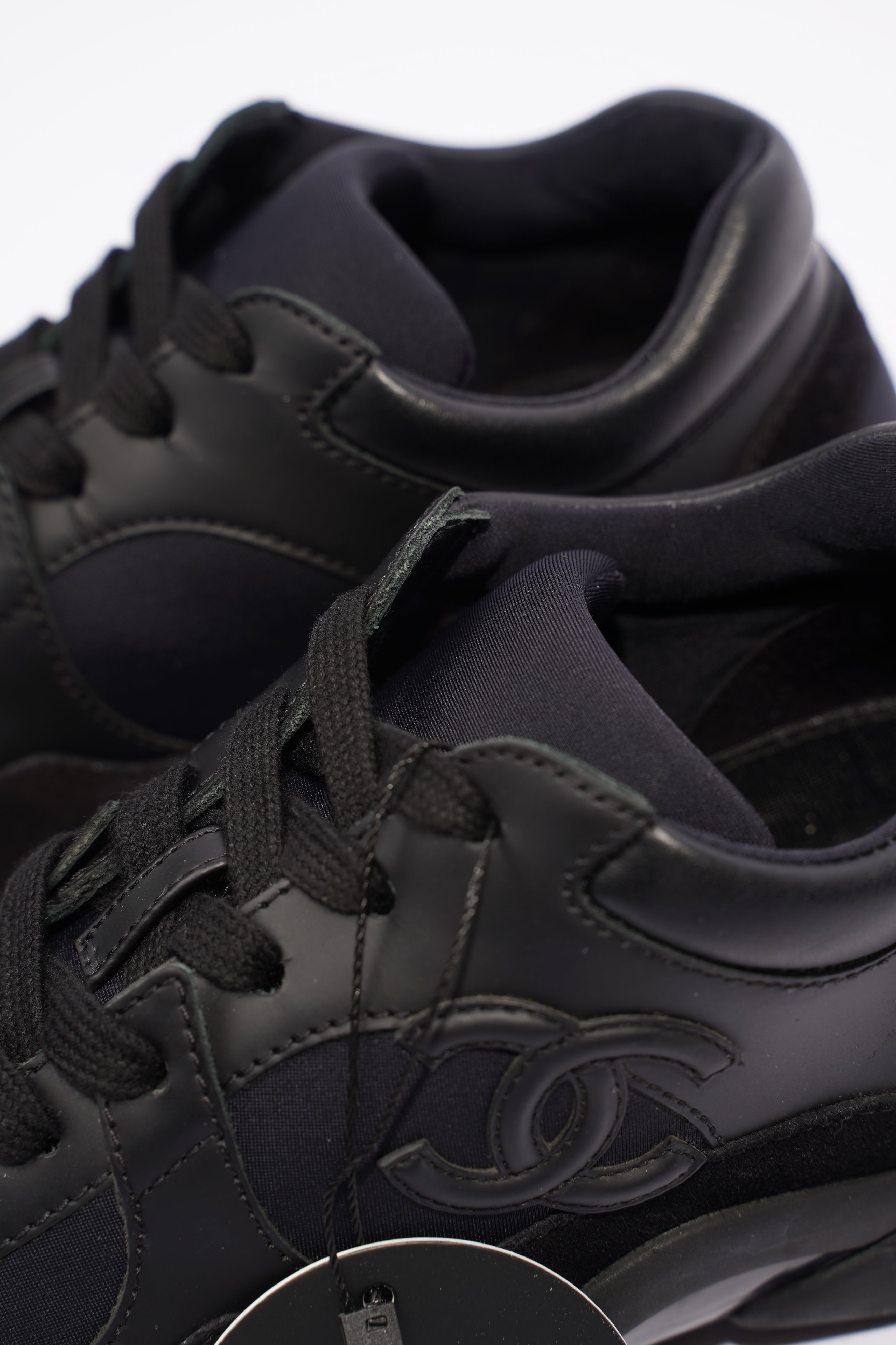 Chanel CC Logo Sneakers Black Suede 36