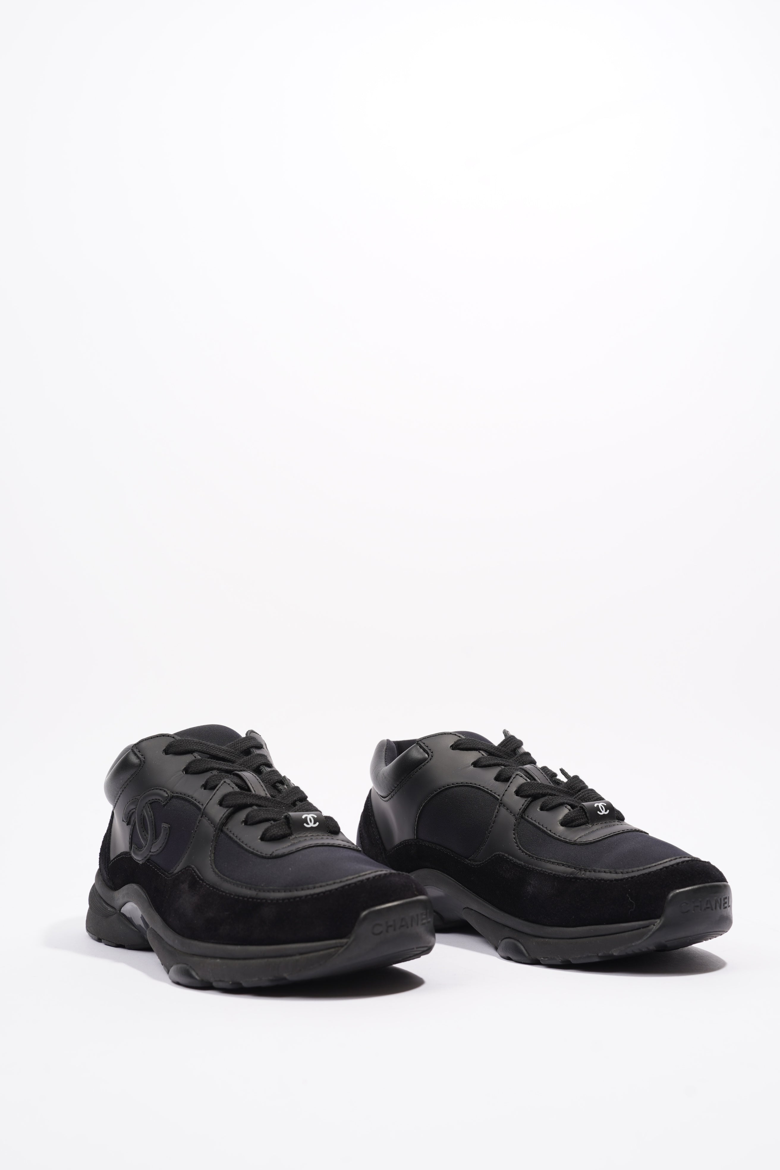 Chanel CC Logo Sneakers Black Suede 36
