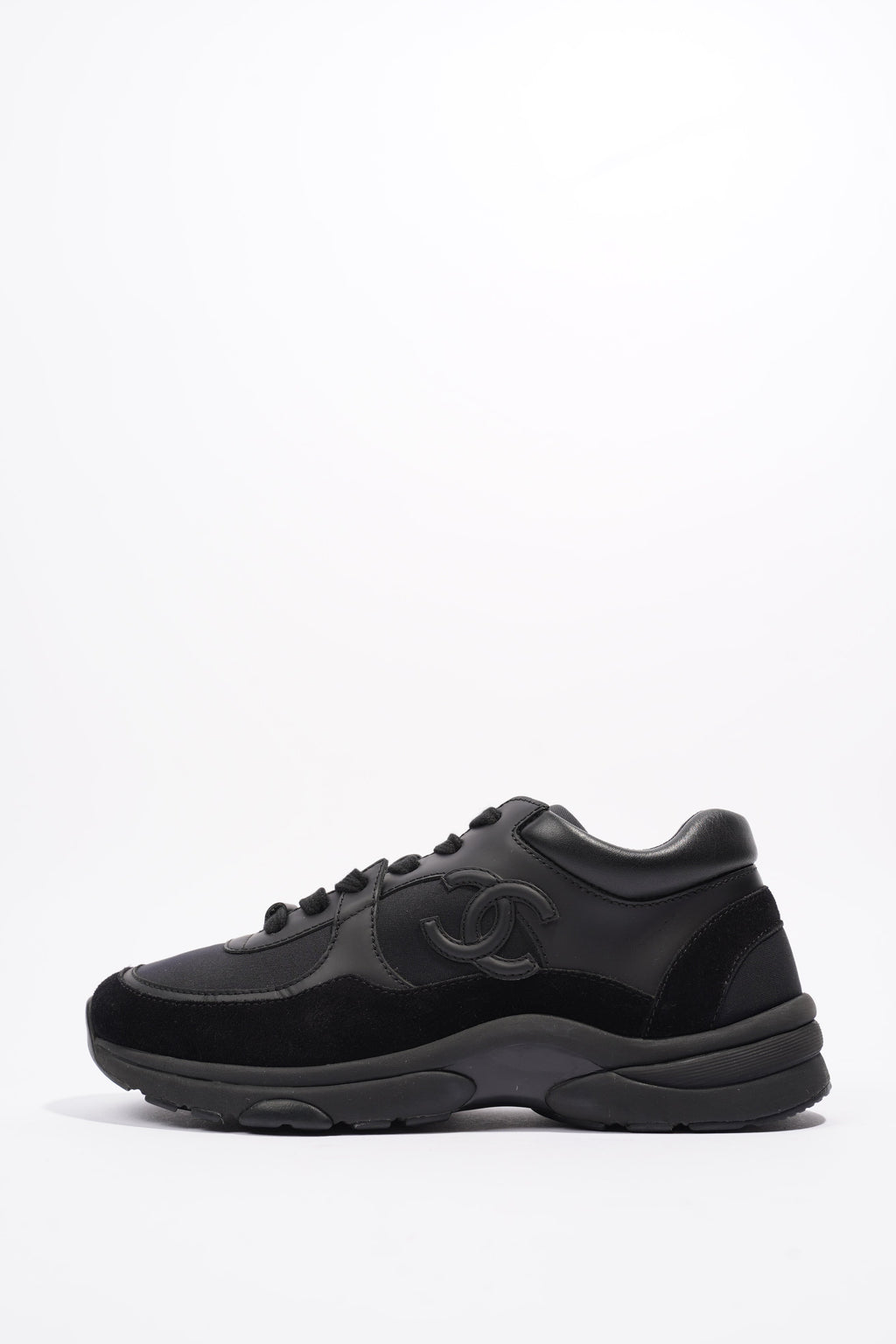 Chanel CC Logo Sneakers Black Suede 36