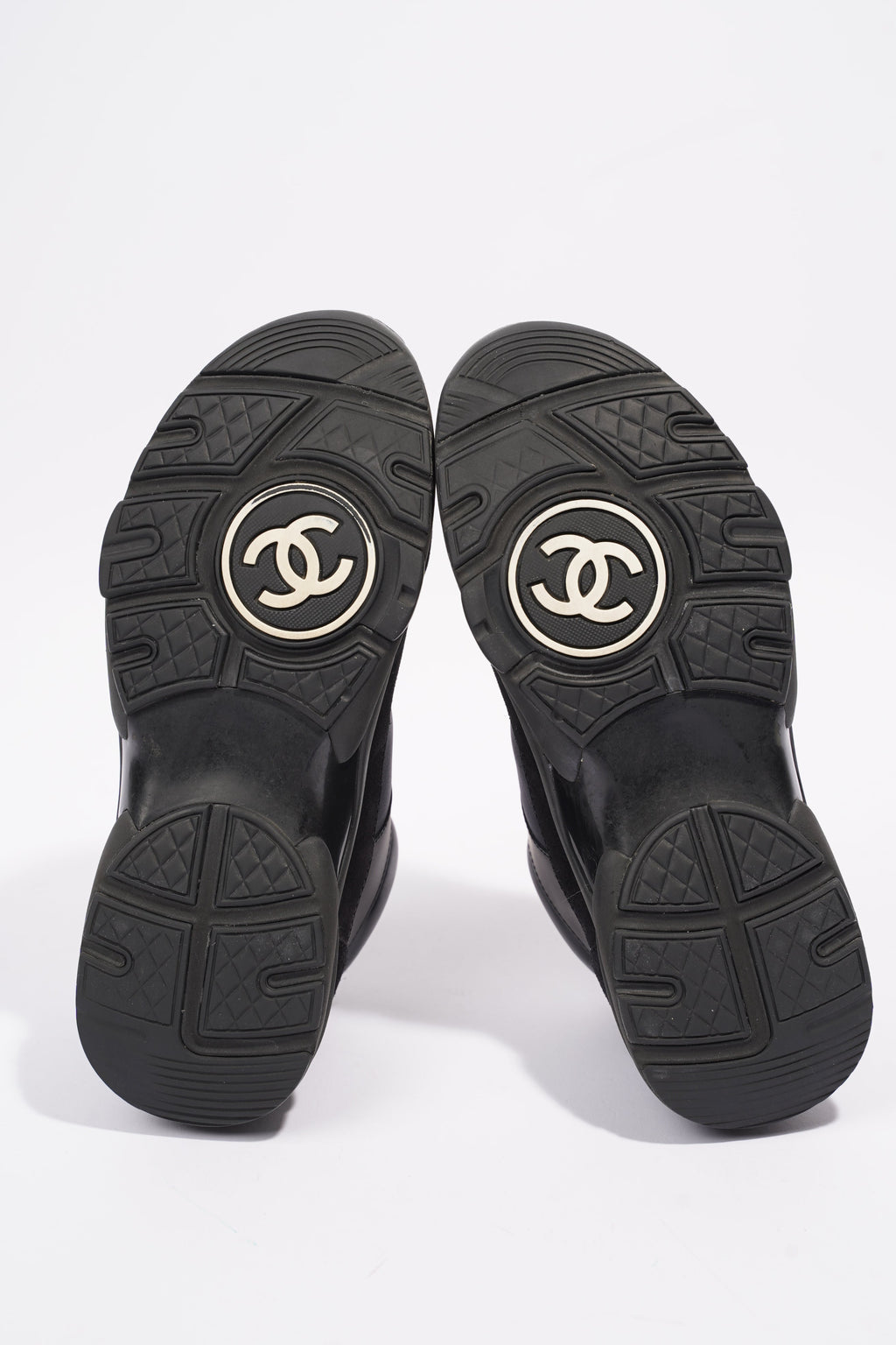 Chanel CC Logo Sneakers Black Suede 36
