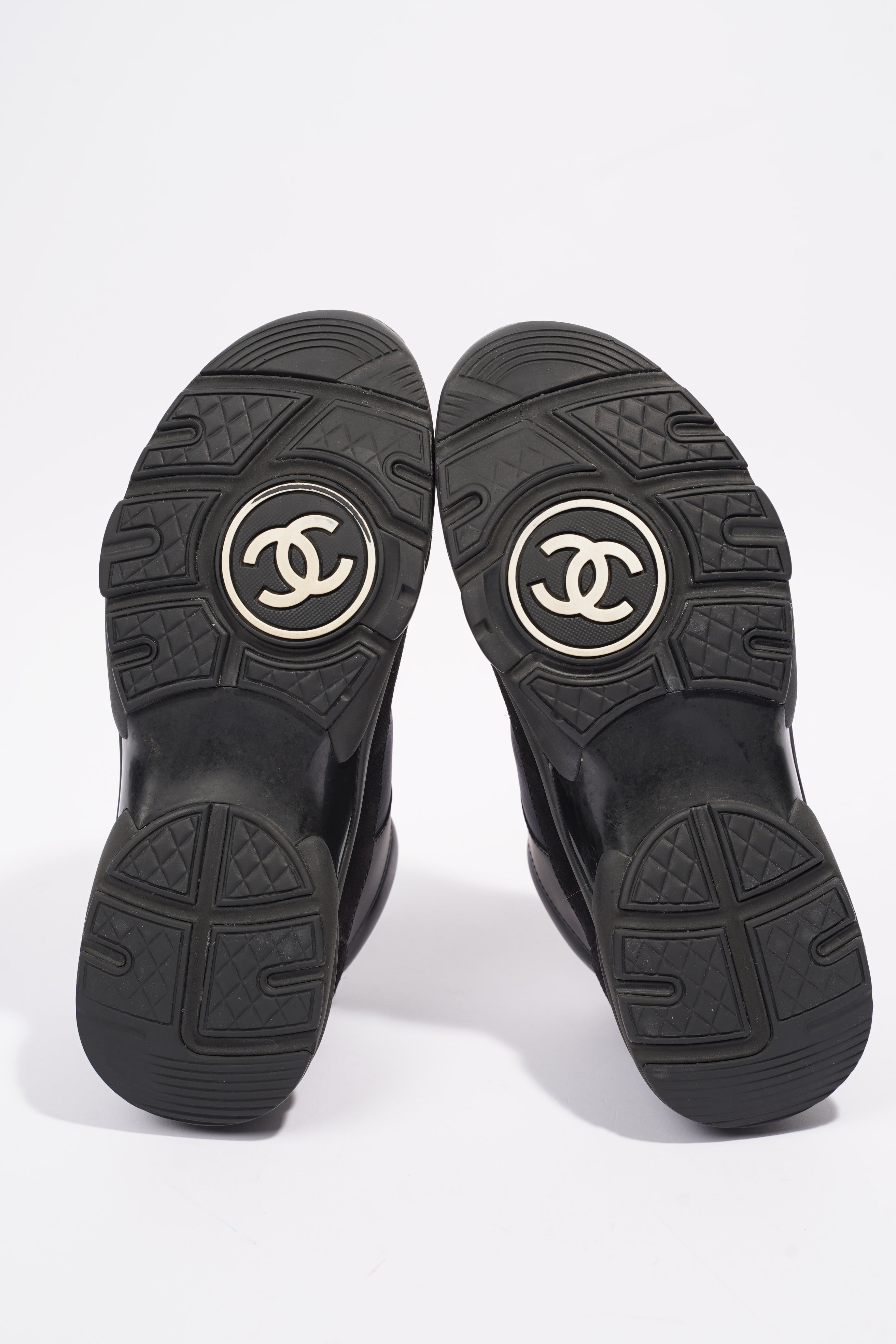 Chanel CC Logo Sneakers Black Suede 36